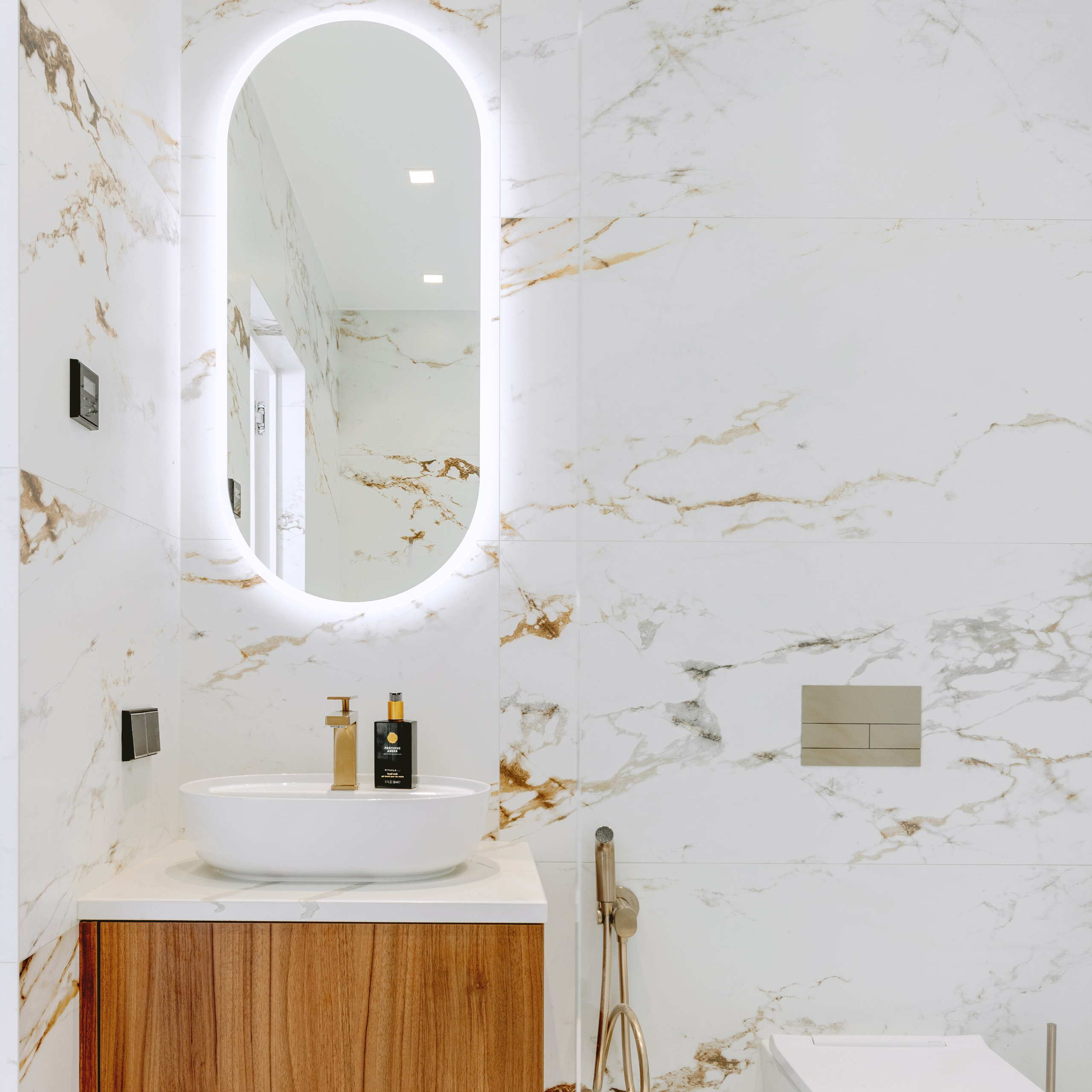 Bathroom in a modern interior photo shoot