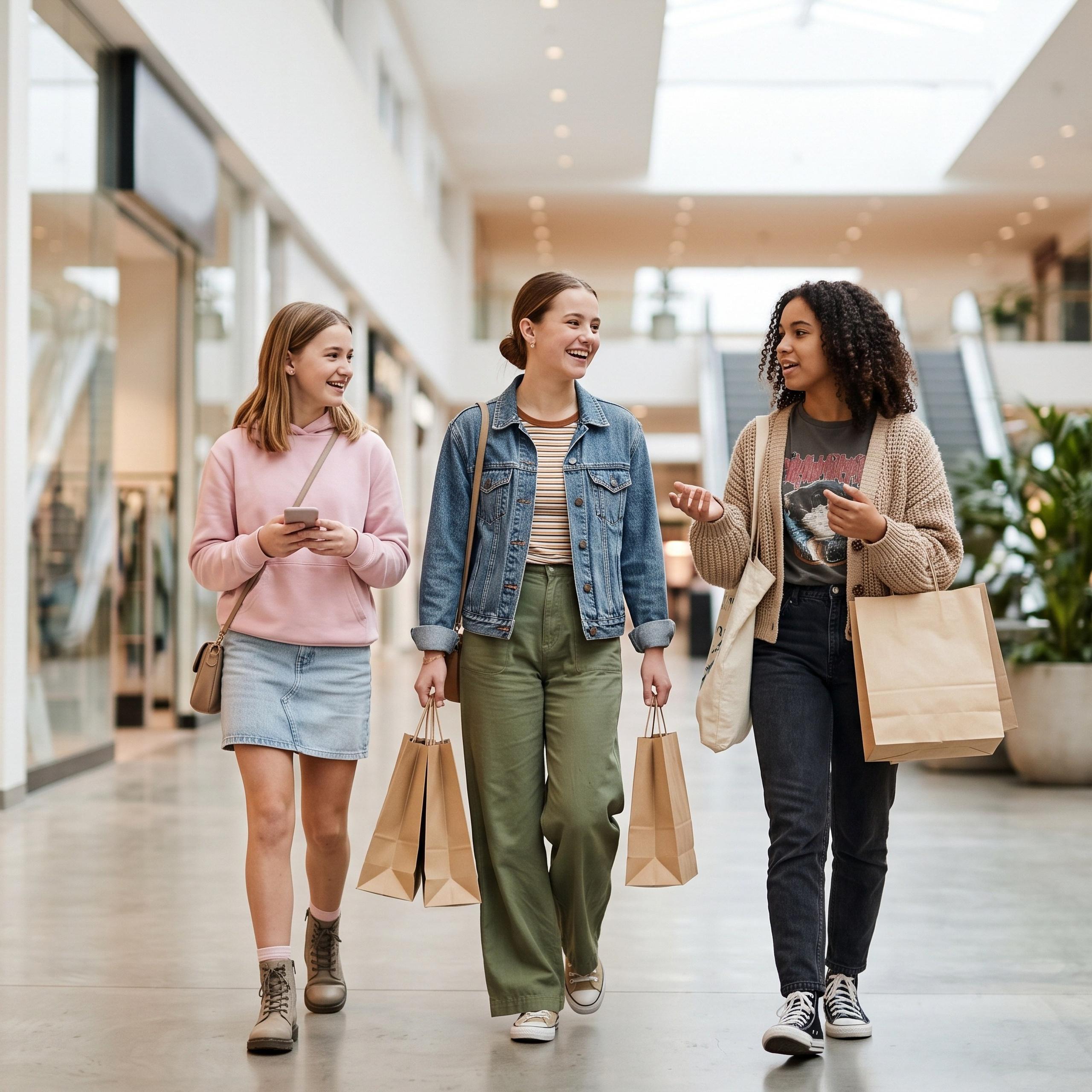 Generated AI Lady Shopping Images