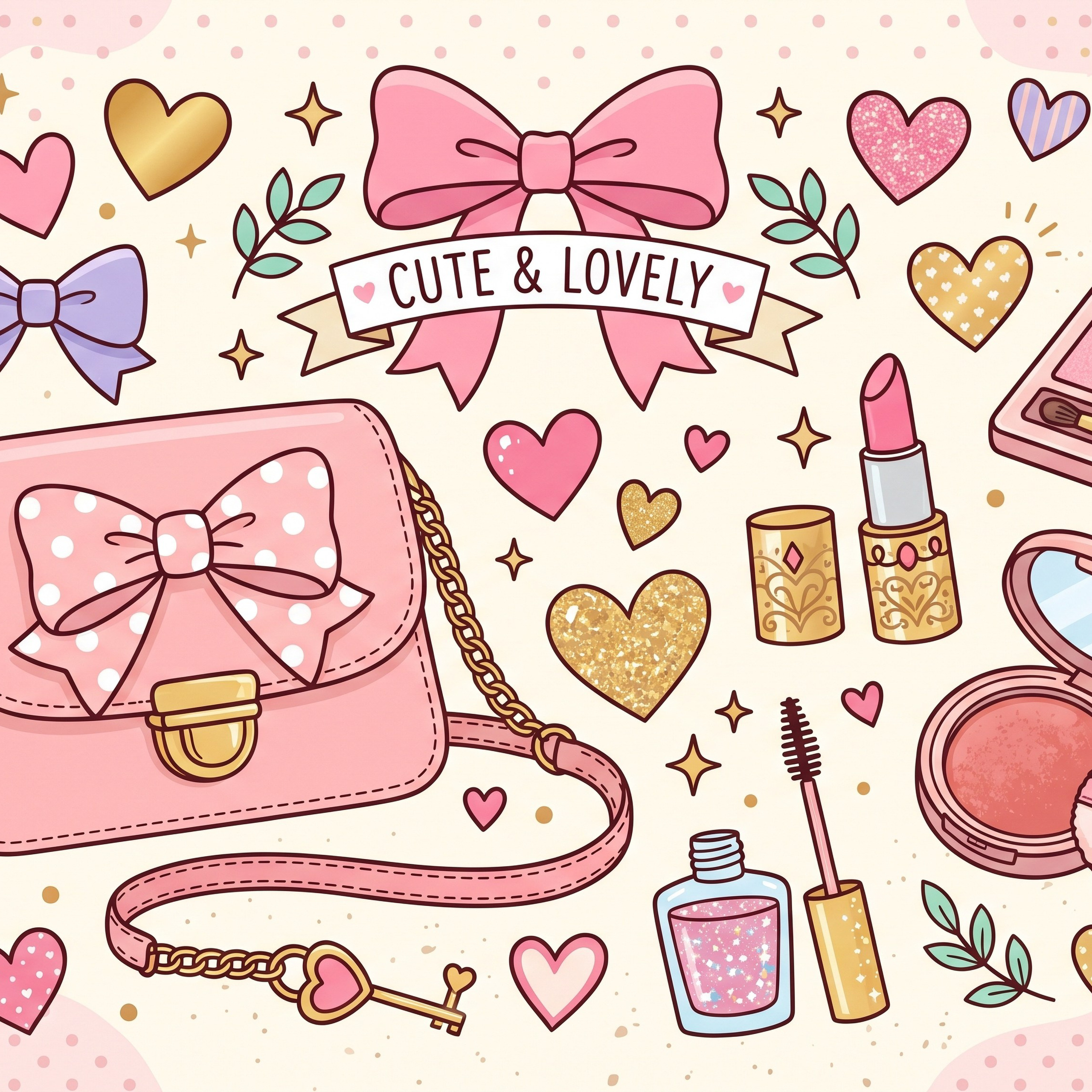Vector cute pink bow