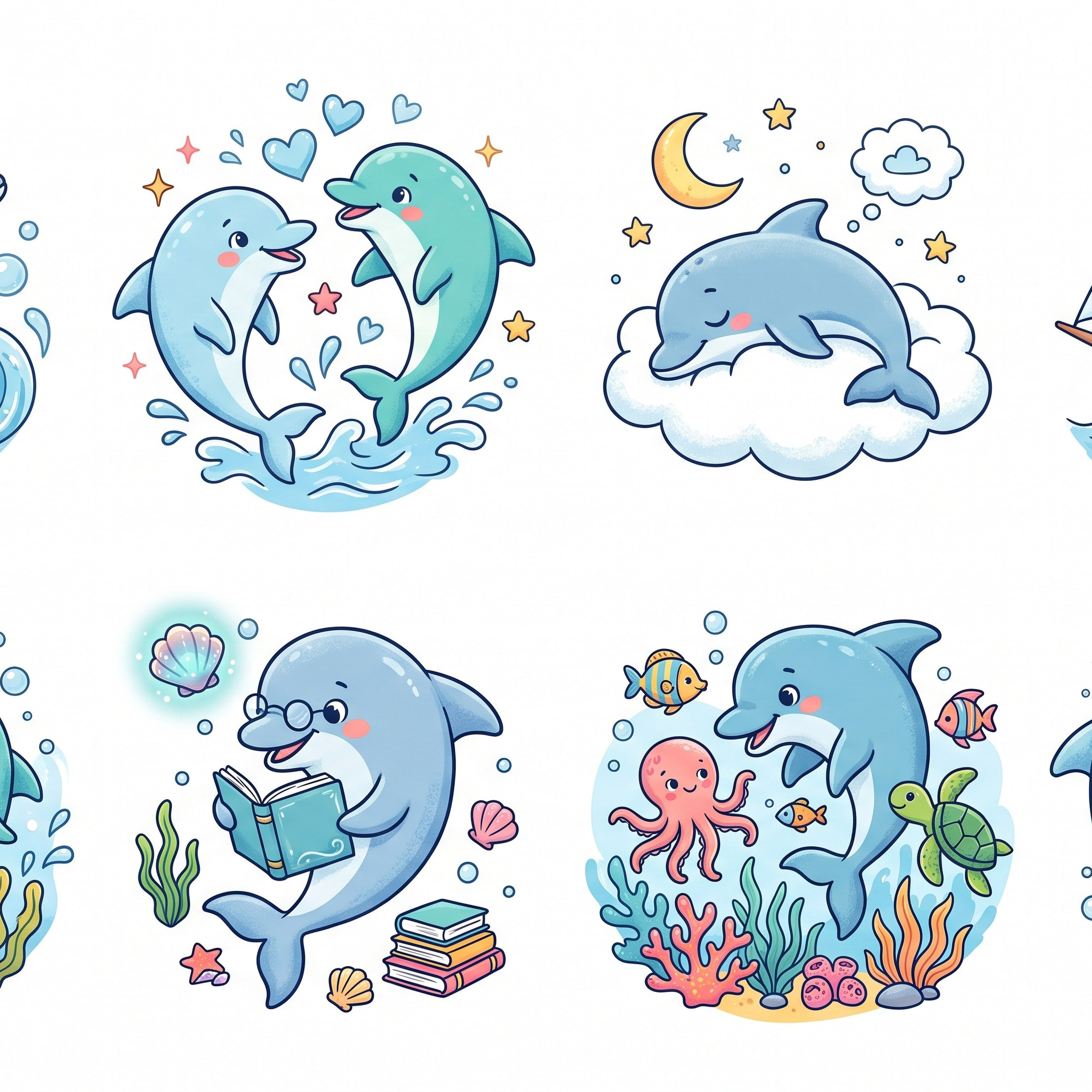 Vector animals cute illustrations