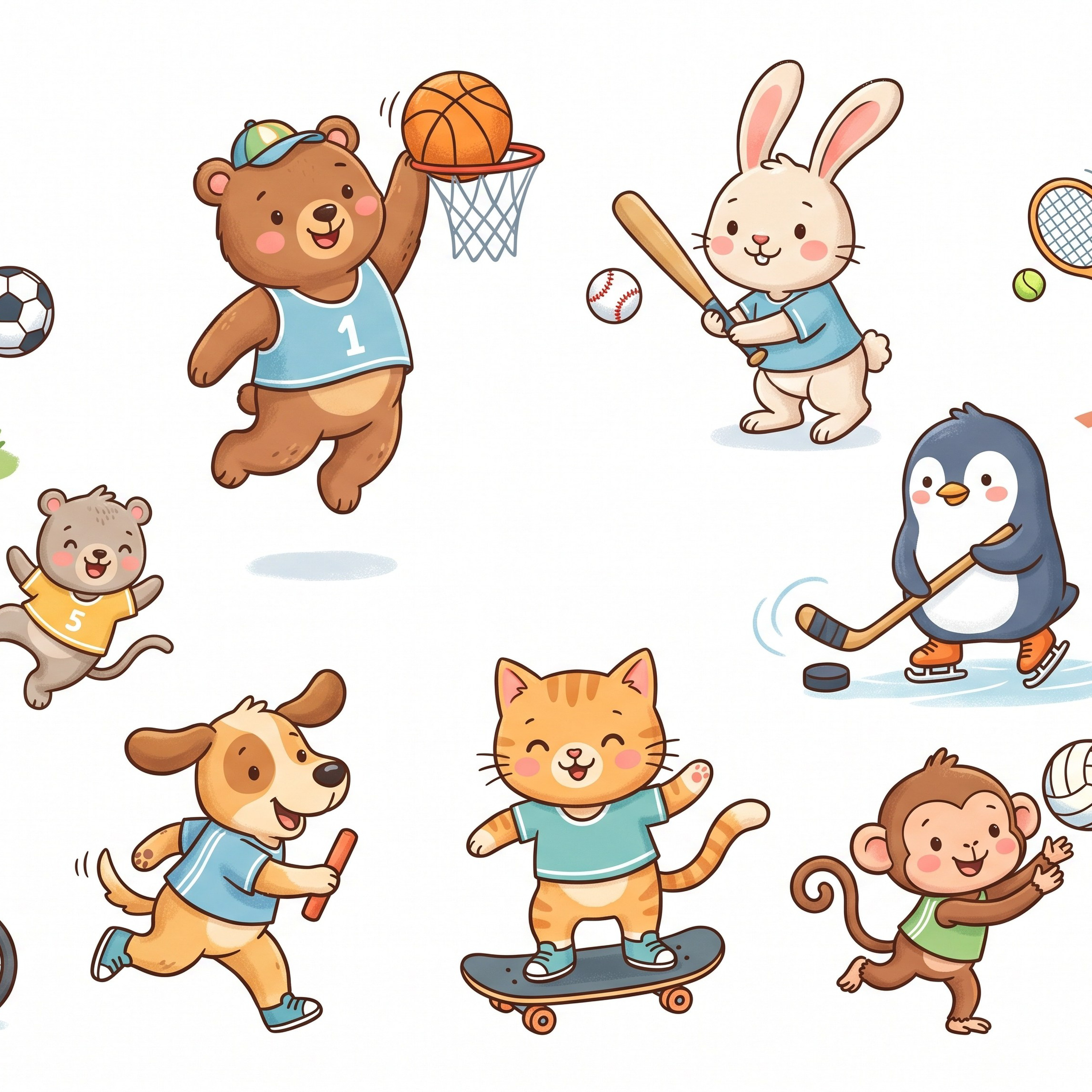 Vector animals cute illustrations