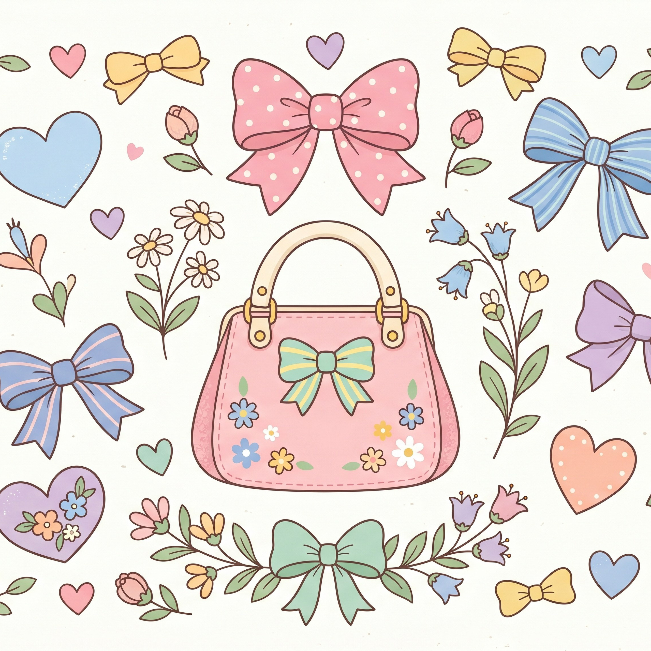 Vector cute pink bow