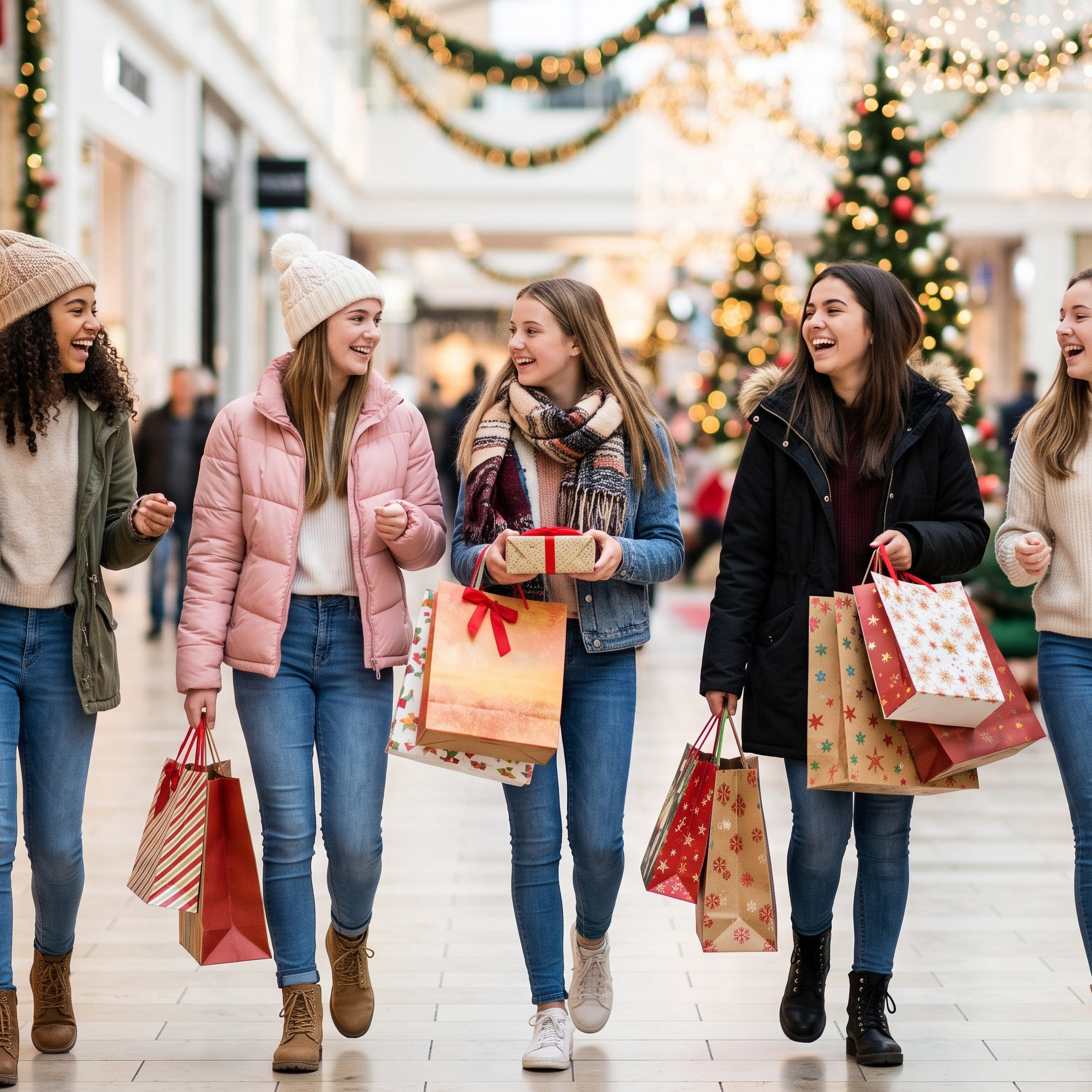 Generated AI Lady Shopping Images