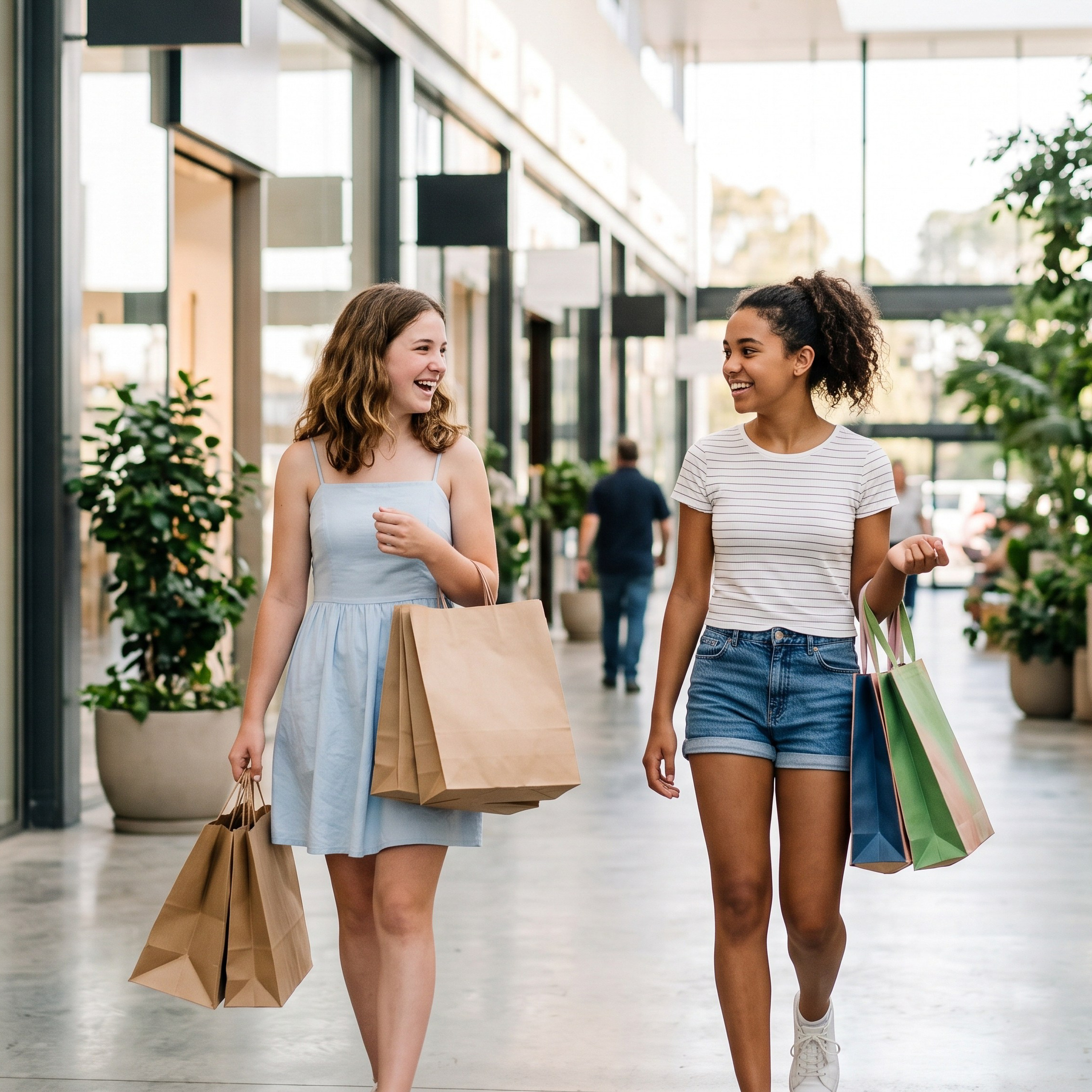 Generated AI Lady Shopping Images