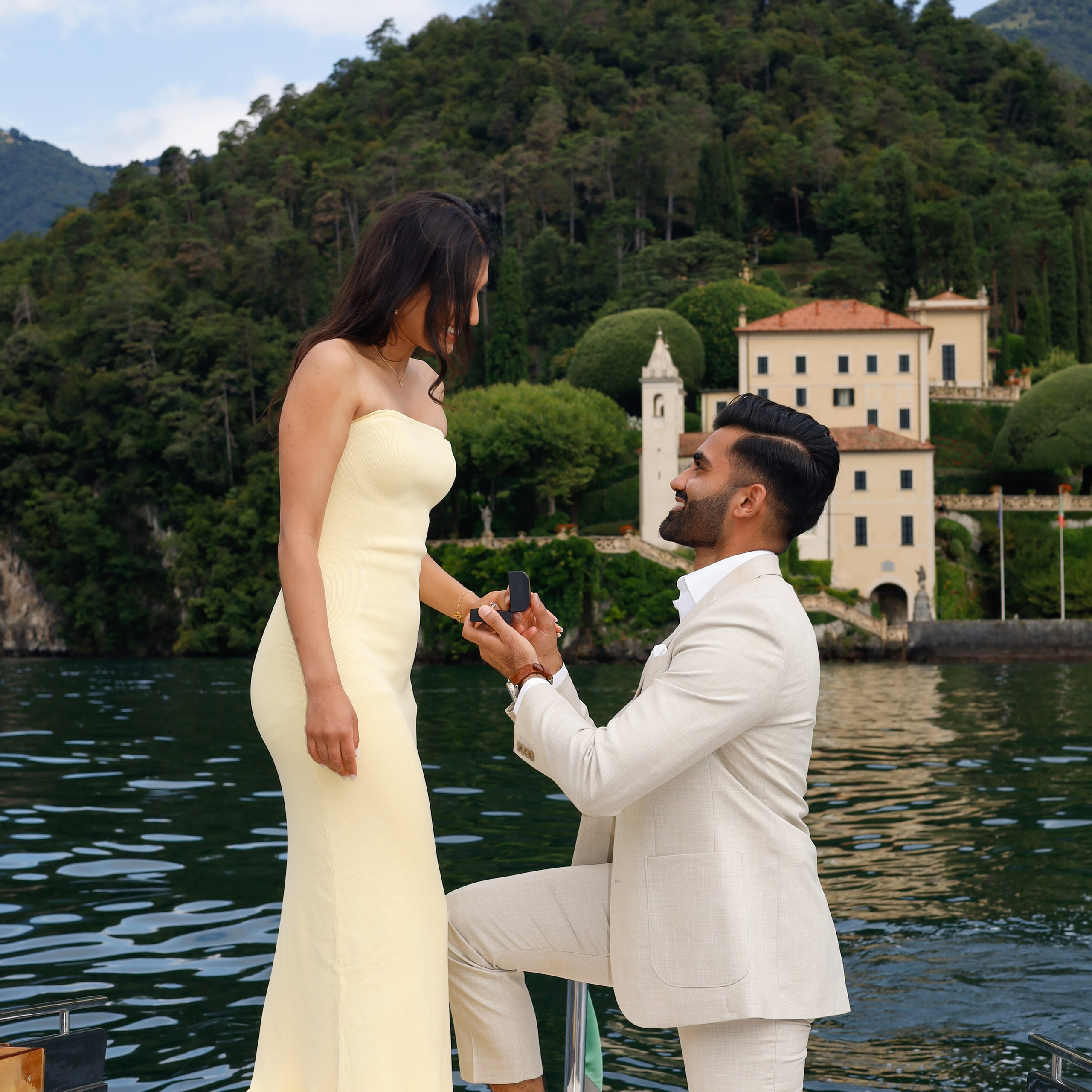 Lake Como Proposal on a Luxury Boat