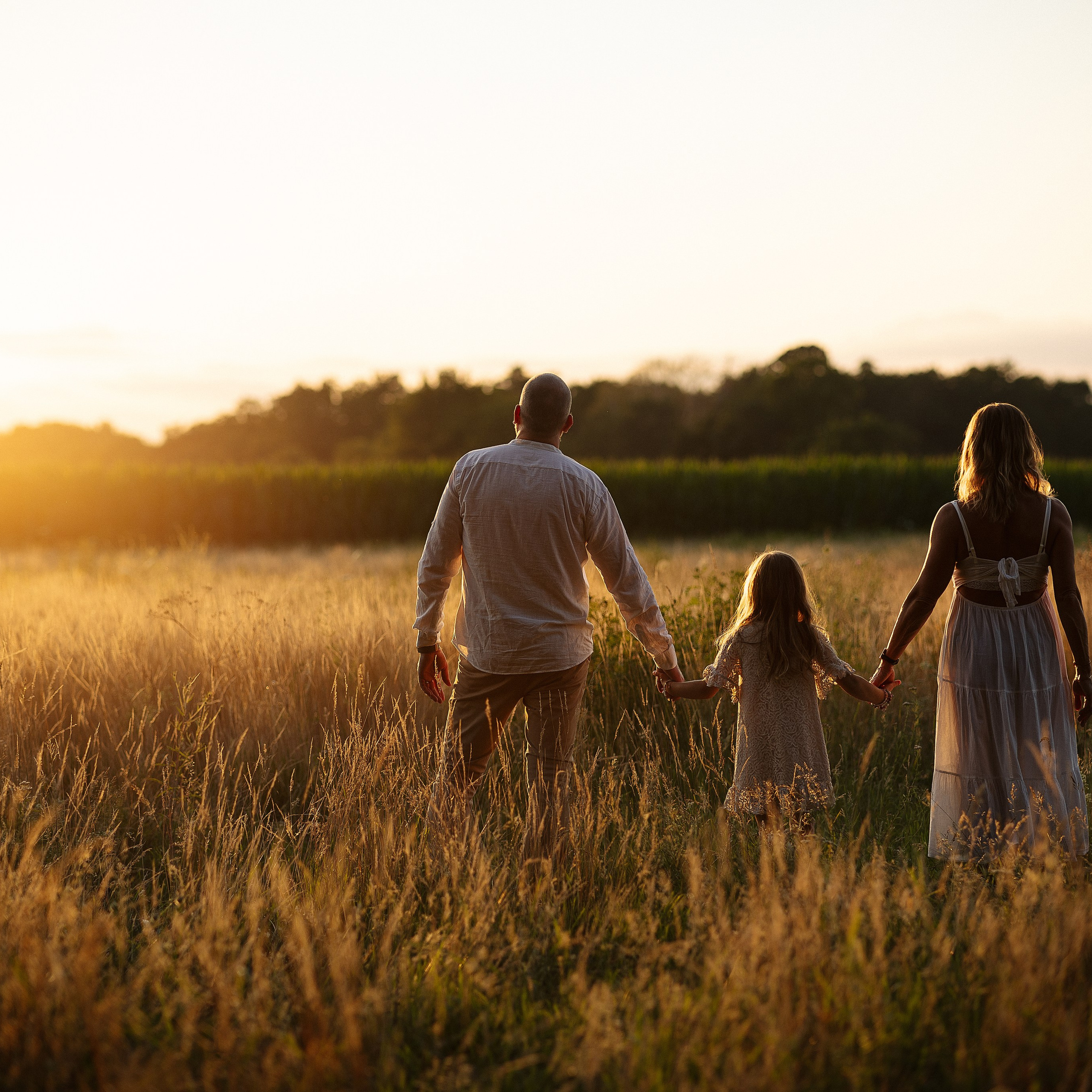 Familien- & Babybauchshooting im Sonnenuntergang