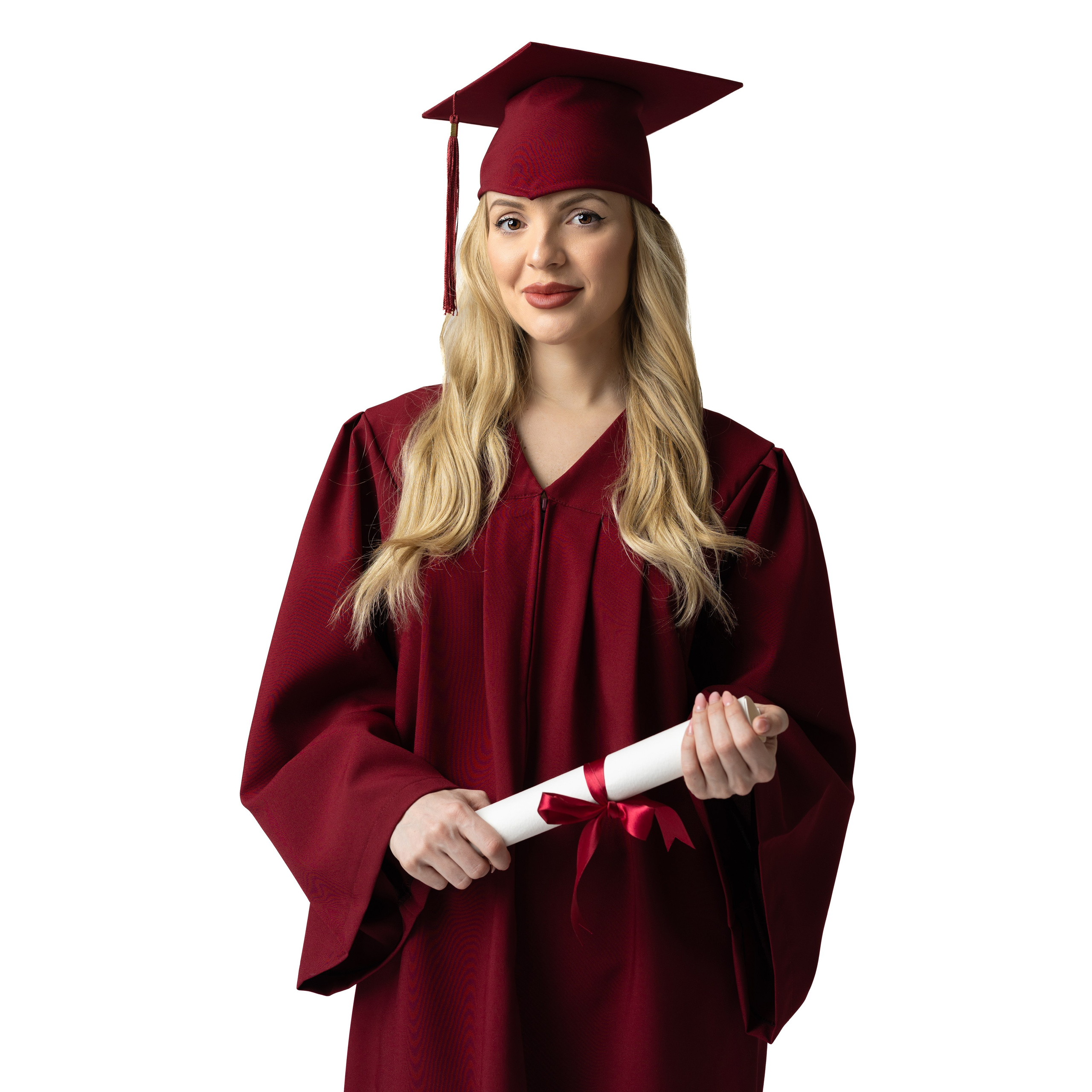 Комплект тога и шапка за ученици — бордо. 🎓 Togiishapki.bg — Тоги и академични шапки за дипломиране на студенти, ученици и деца