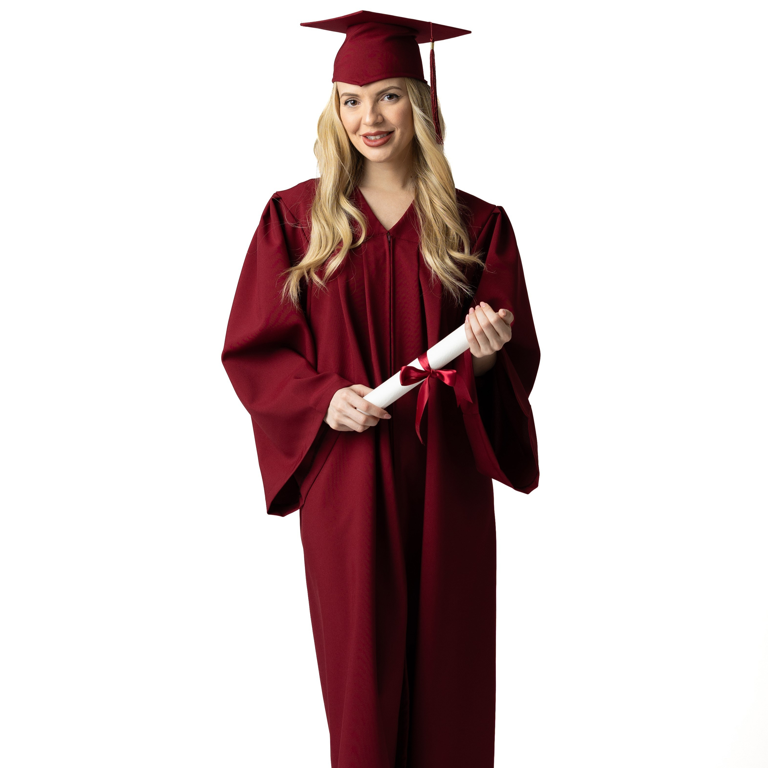 Комплект тога и шапка за ученици — бордо. 🎓 Togiishapki.bg — Тоги и академични шапки за дипломиране на студенти, ученици и деца