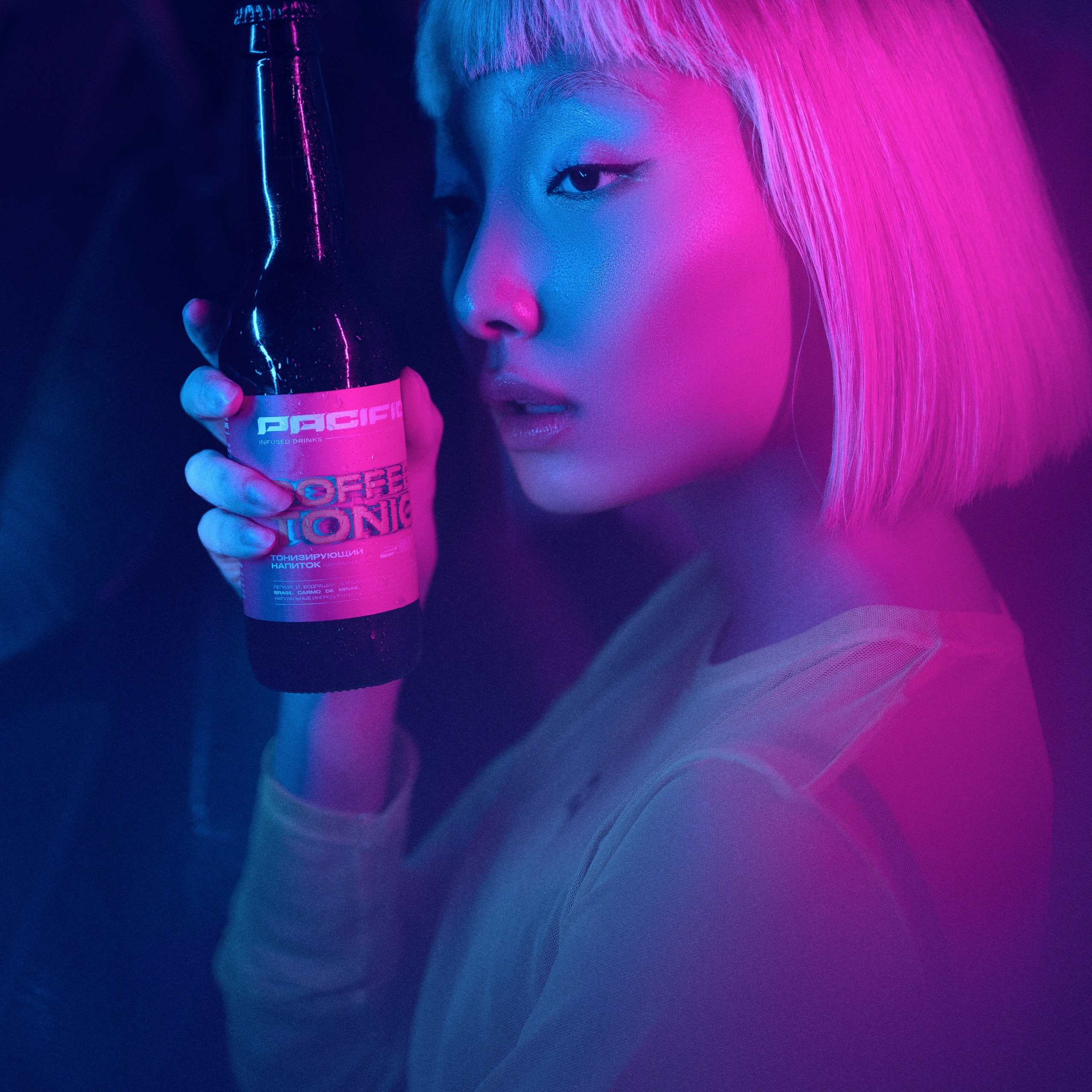 Photography for coffe brand in neon style. Dmitrii Shmatov — High-End Portrait & Fashion Photographer in Milan