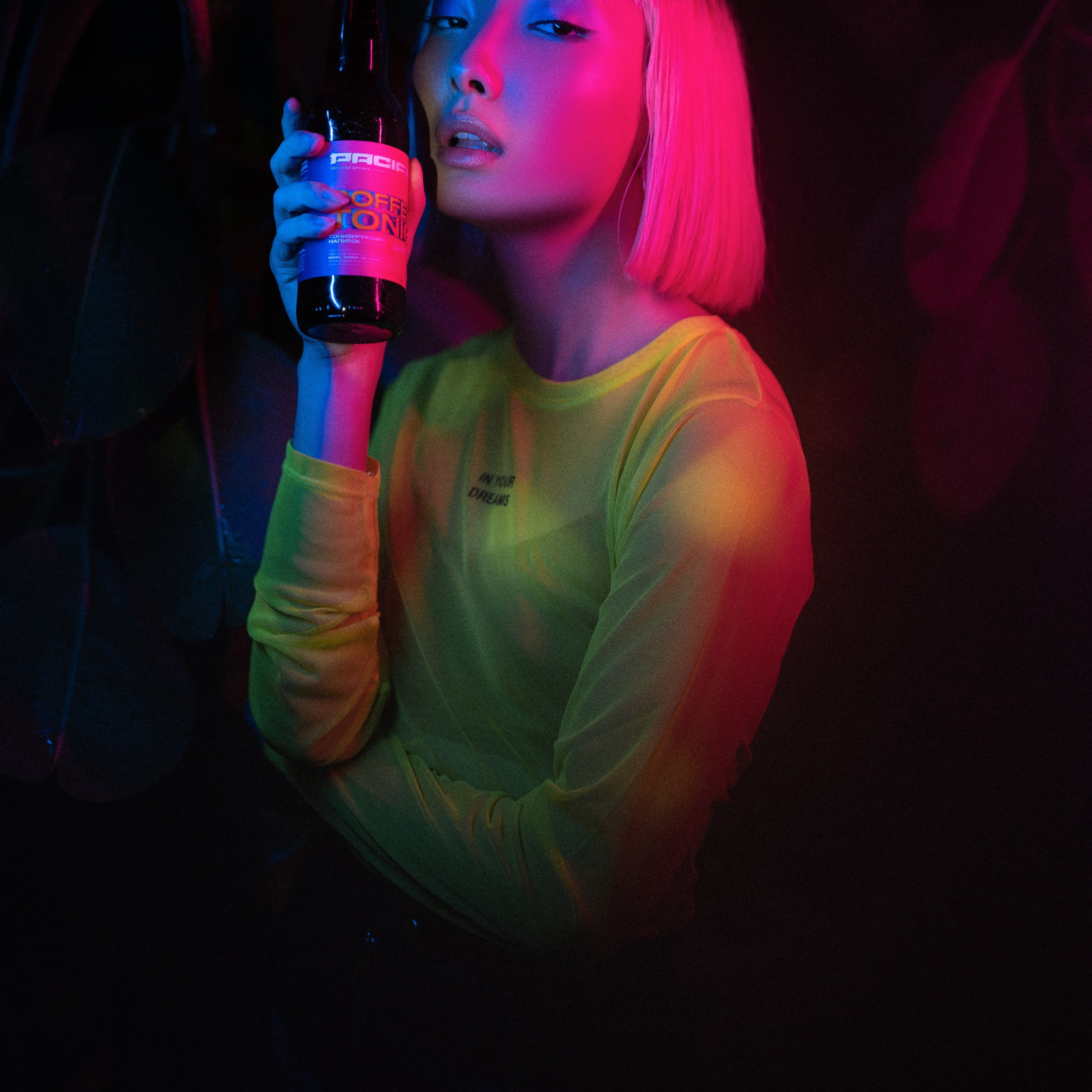 Photography for coffe brand in neon style. Dmitrii Shmatov — High-End Portrait & Fashion Photographer in Milan