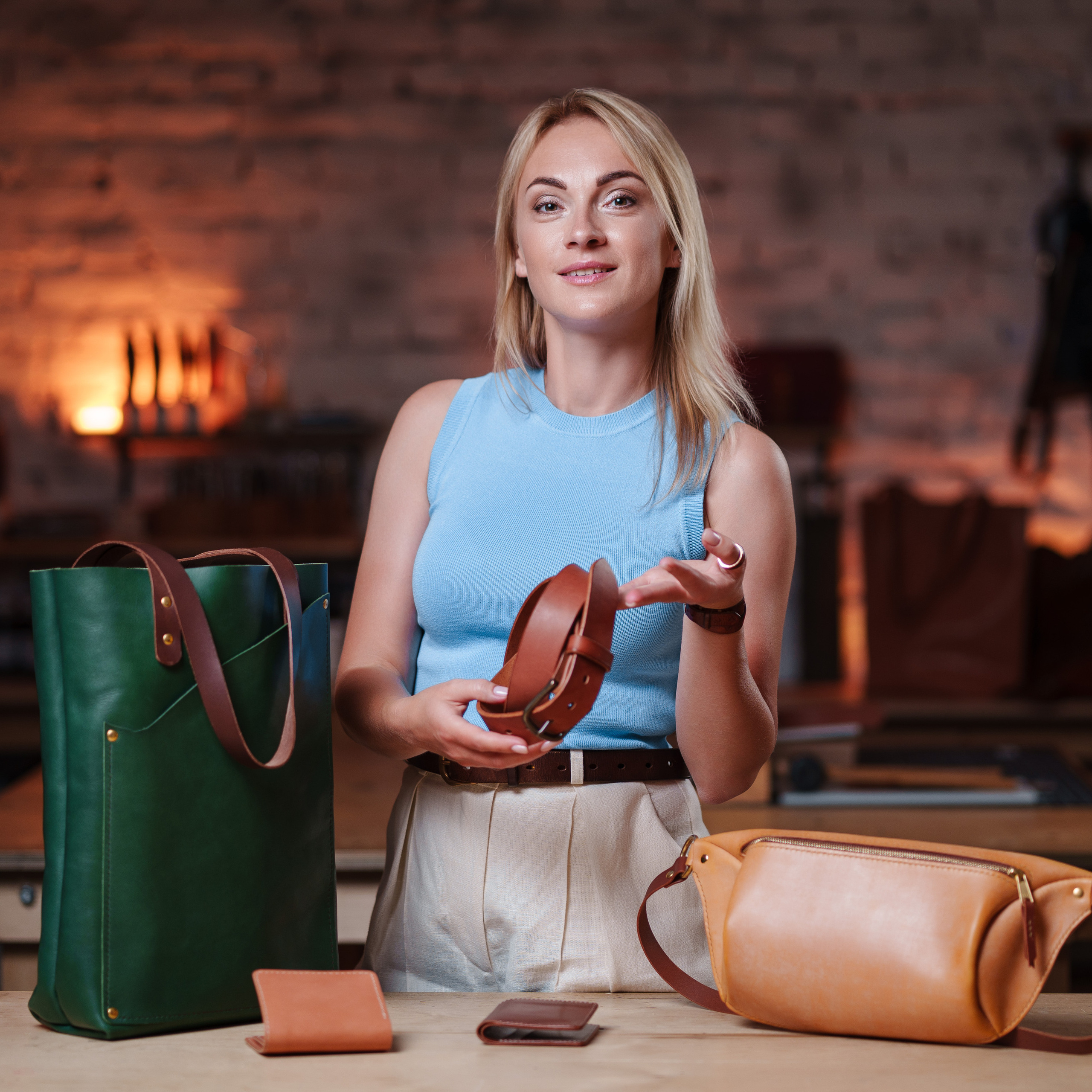 Photos of the craftsman in the leather workshop. Dmitrii Shmatov — High-End Portrait & Fashion Photographer in Milan