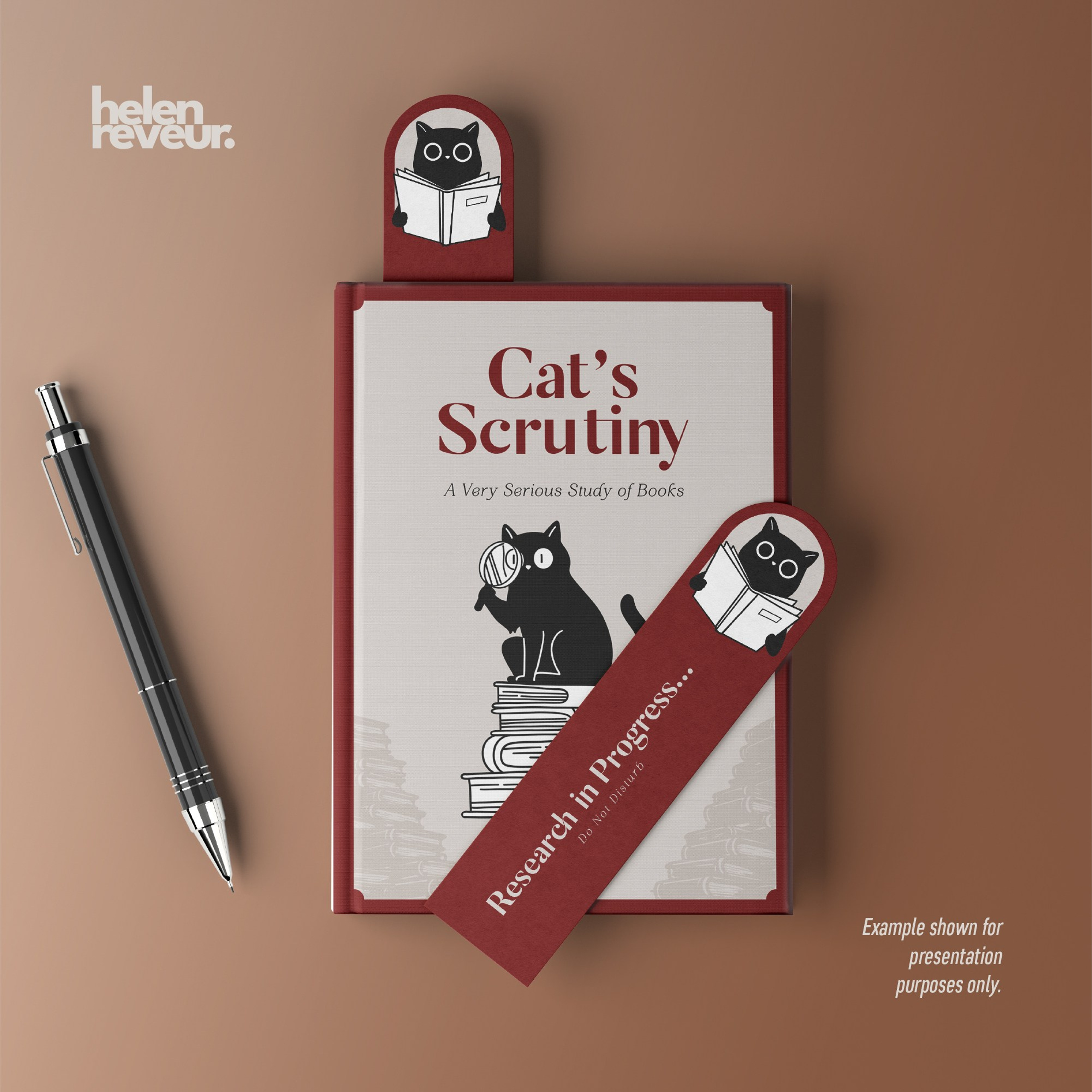 Library Cats Clipart Set. Helen Reveur | Illustrator & Brand Designer | Ready-Made & Custom Illustrations