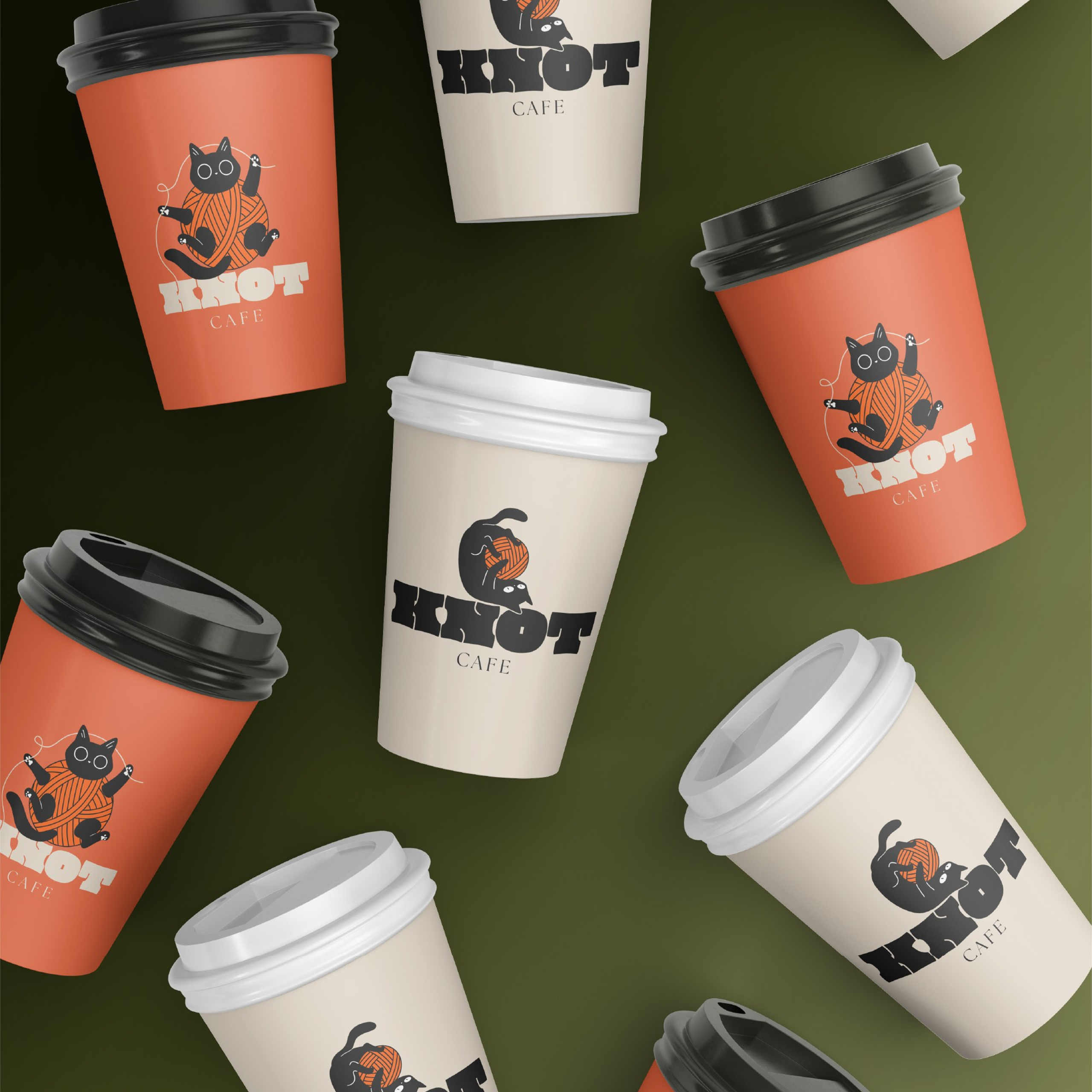 Knitted Cat Cafe Illustrations Set. Helen Reveur | Illustrator & Brand Designer | Ready-Made & Custom Illustrations