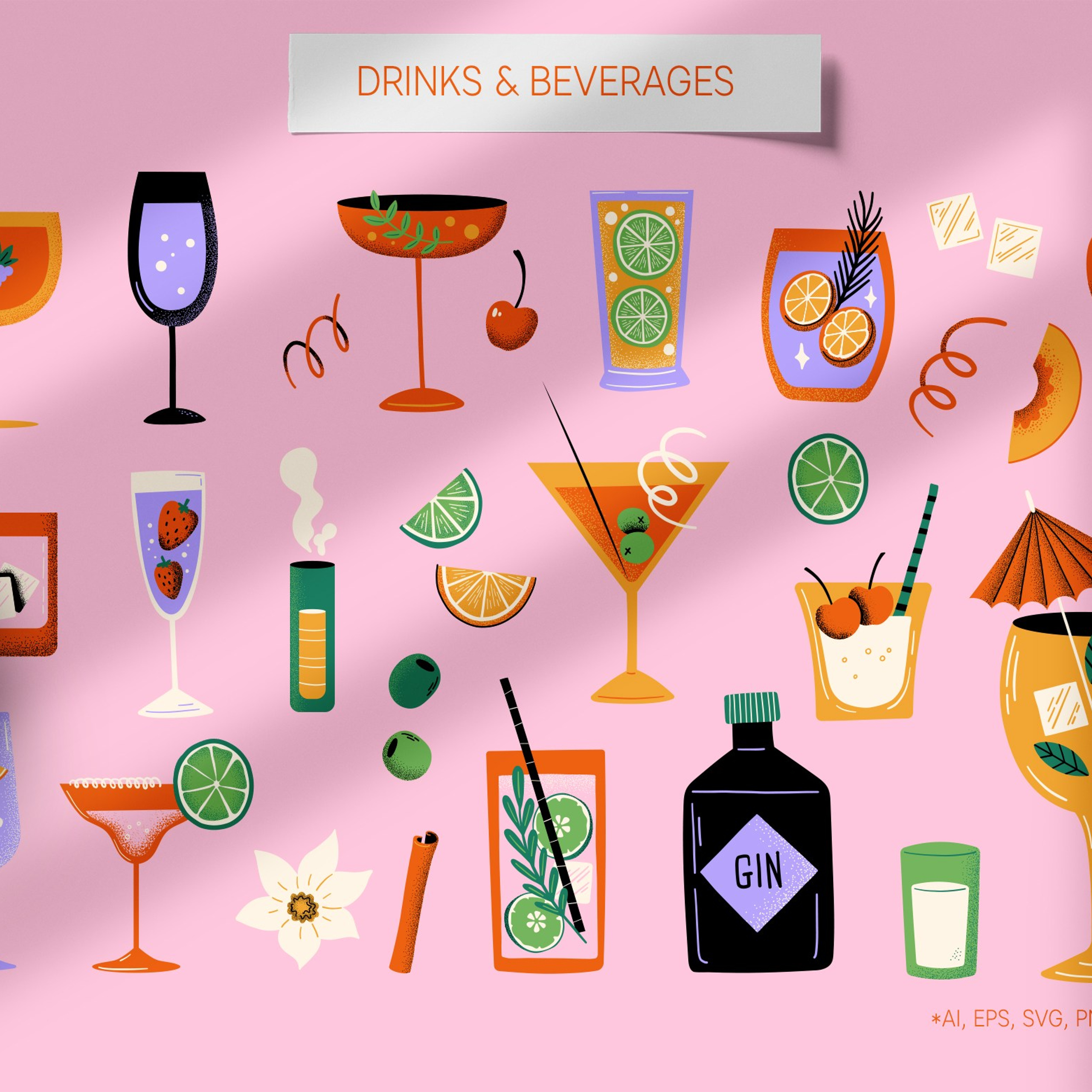 Thirsty Bursty Collection. Helen Reveur | Illustrator & Brand Designer | Ready-Made & Custom Illustrations