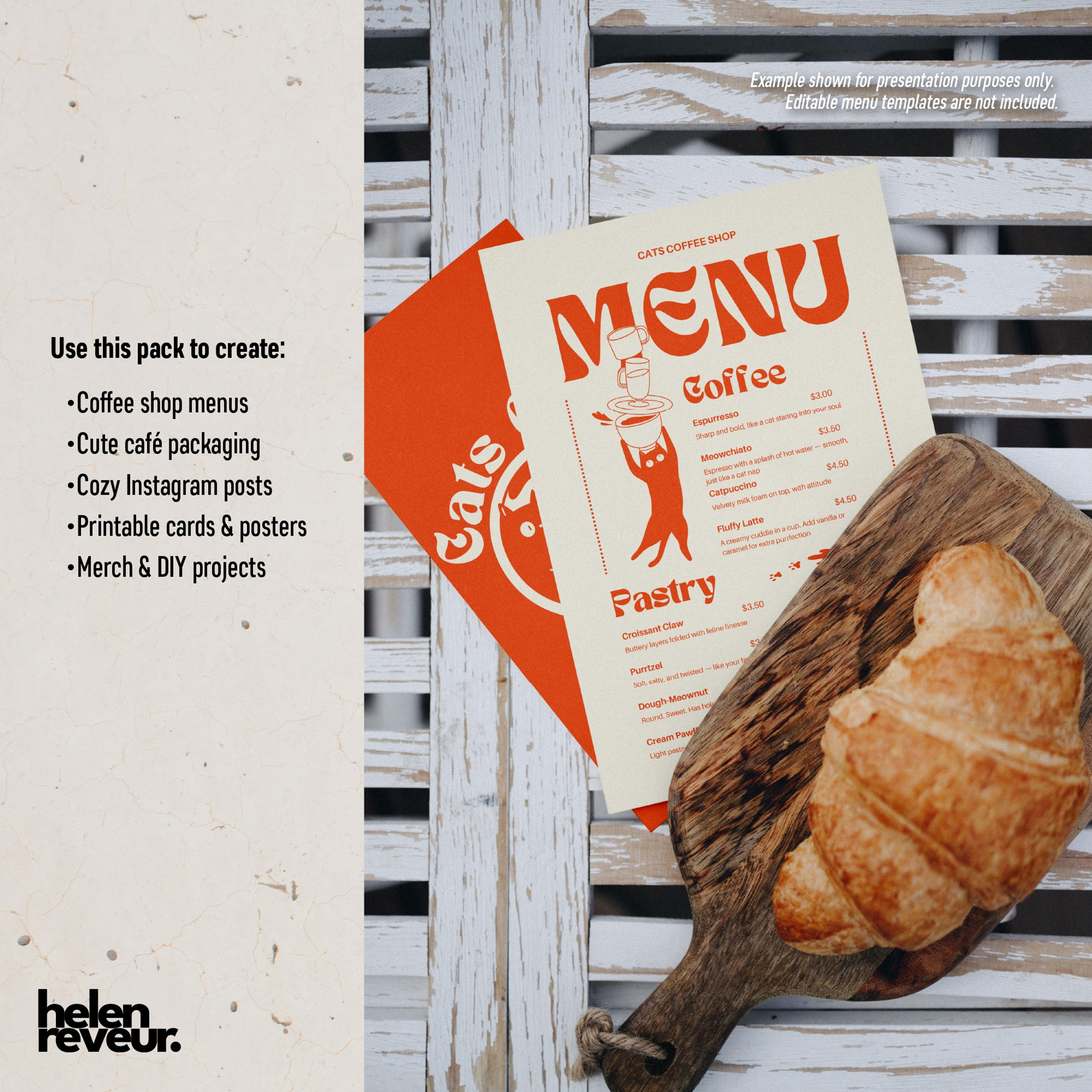 Whimsical Cats Café. Helen Reveur | Illustrator & Brand Designer | Ready-Made & Custom Illustrations