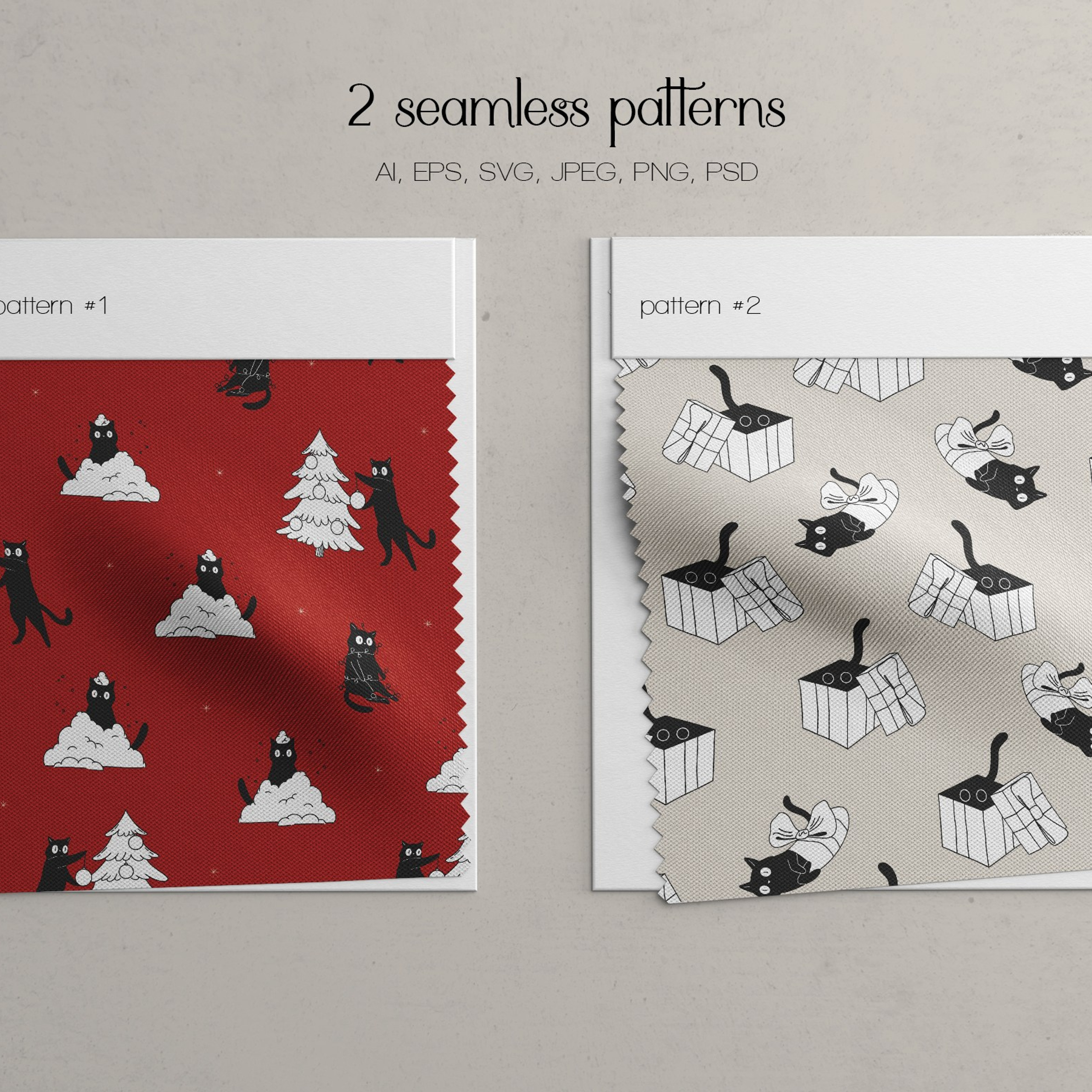 Merry Meows | Festive cats. Helen Reveur | Illustrator & Brand Designer | Ready-Made & Custom Illustrations