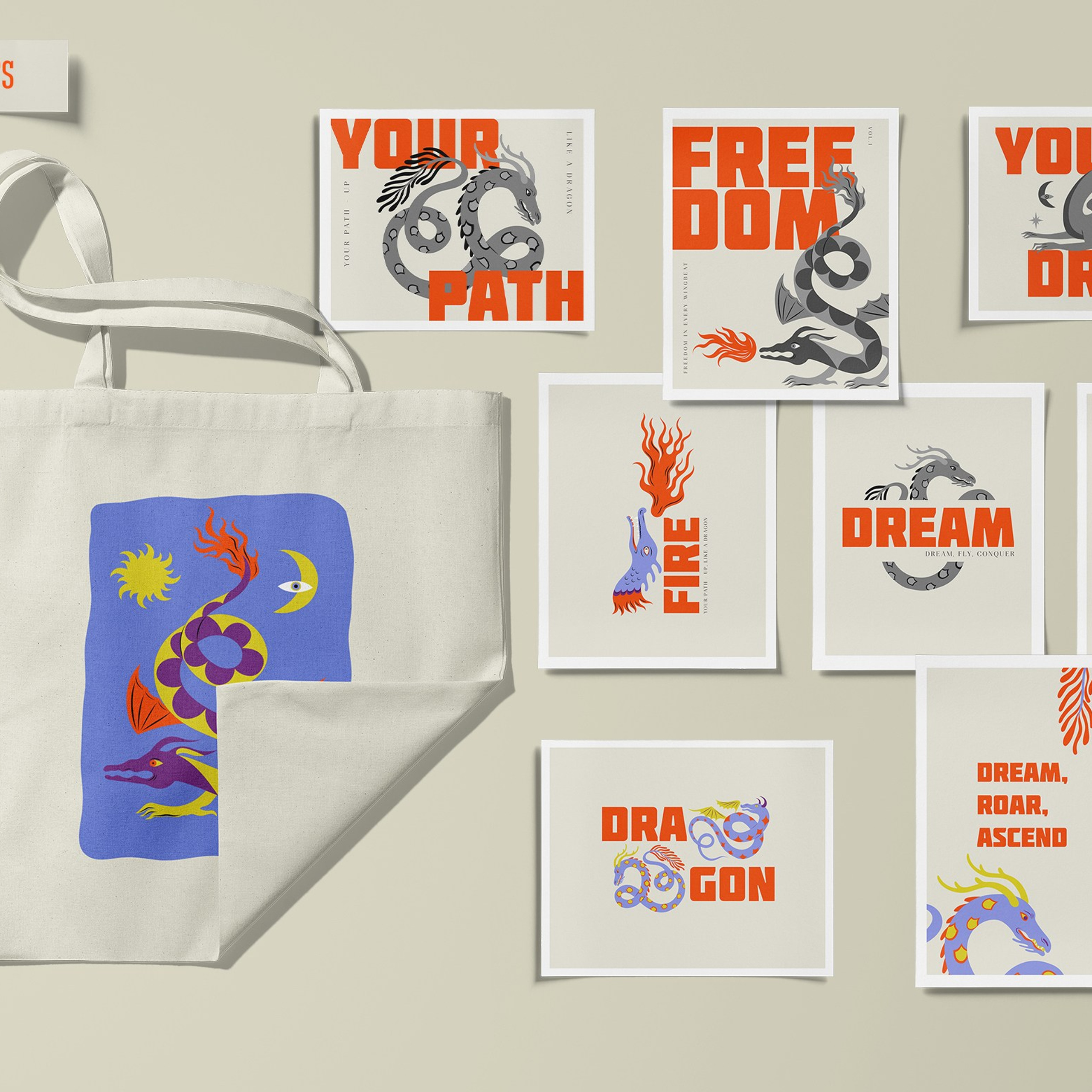 Mystic Dragons. Helen Reveur | Illustrator & Brand Designer | Ready-Made & Custom Illustrations