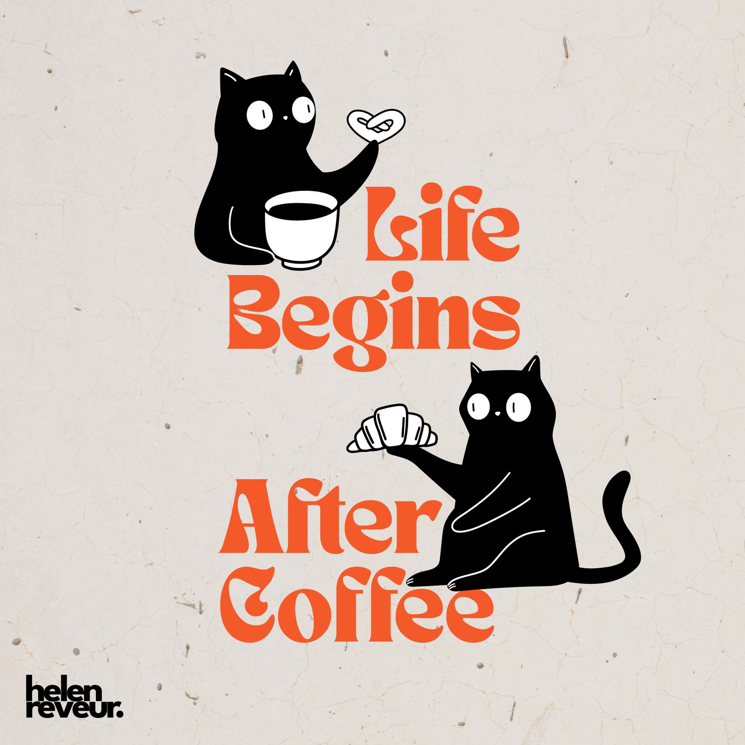 Whimsical Cats Café. Helen Reveur | Illustrator & Brand Designer | Ready-Made & Custom Illustrations