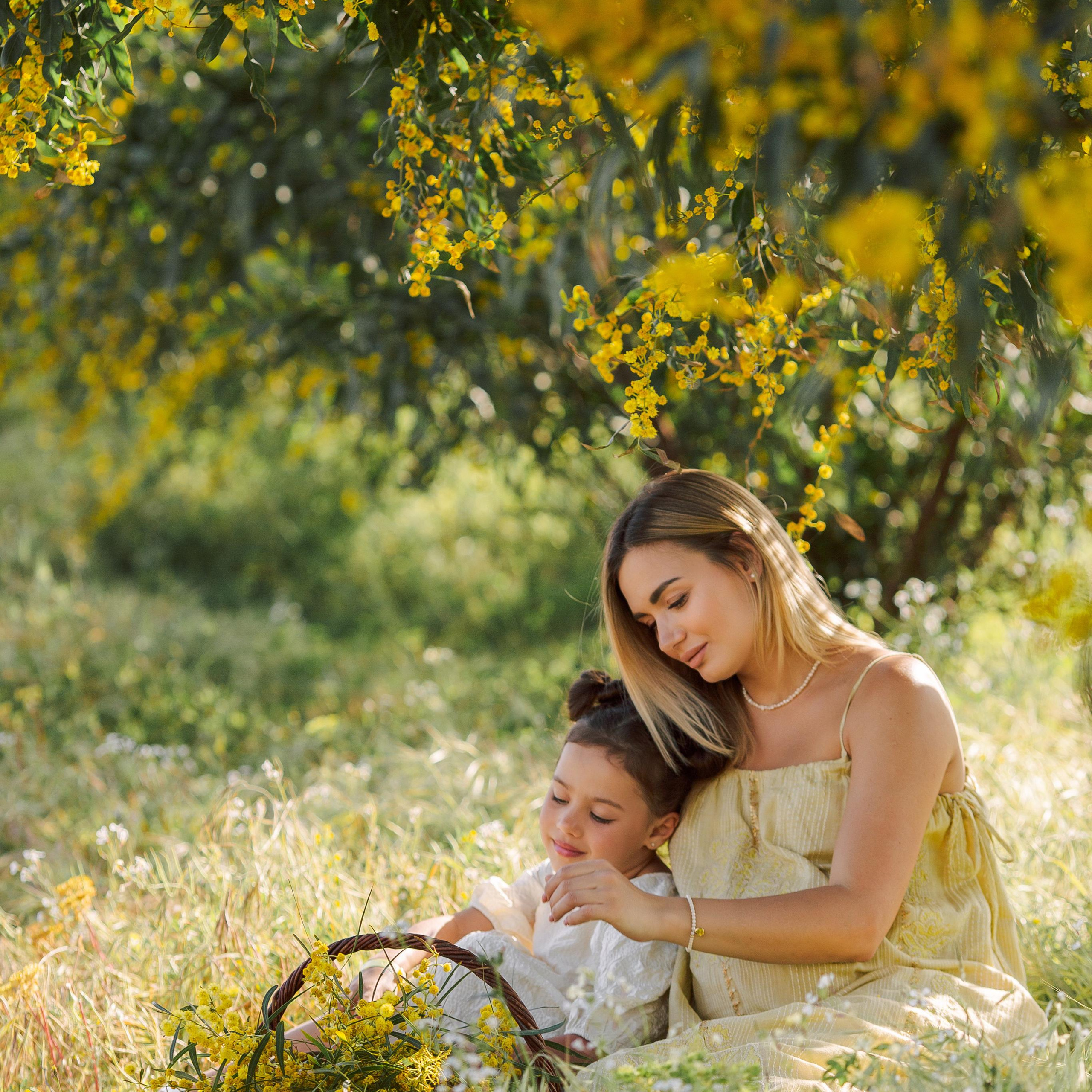 Photo shoot of the unique beauty of yellow mimosa trees. Alsu Develi, Photographer in Turkey, Alanya, Side, Belek, Antalya, Kemer, Turkiye. Photoshooting in Alanya. Photosession in Belek, Side