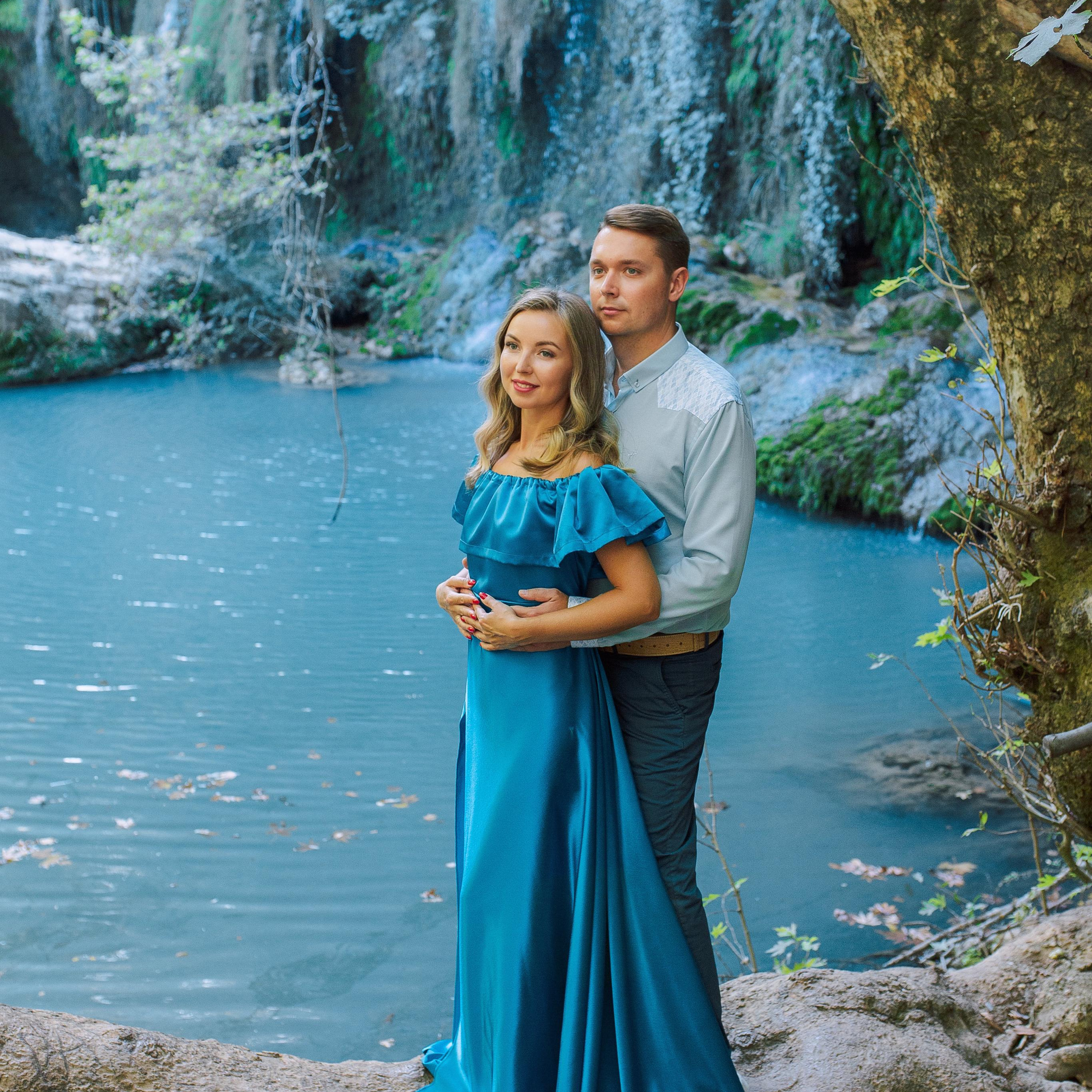 Day. Magic waterfall. Love story photo session of couples. Alsu Develi, Photographer in Turkey, Alanya, Side, Belek, Antalya, Kemer, Turkiye. Photoshooting in Alanya. Photosession in Belek, Side