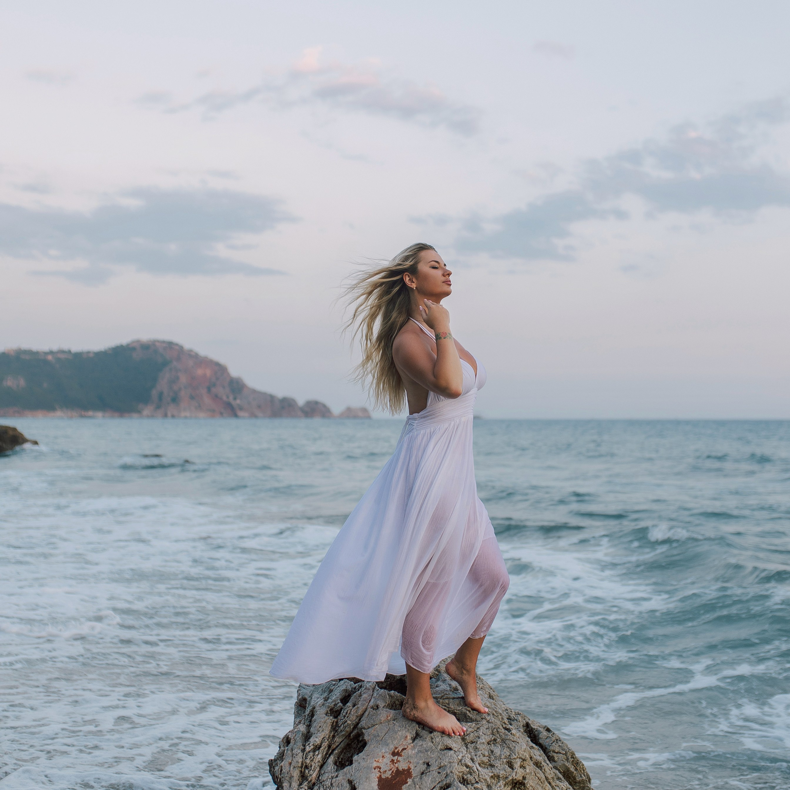 Закат. Пляж. Закатная съемка на&nbsp;пляже Клеопатры. Аланья.