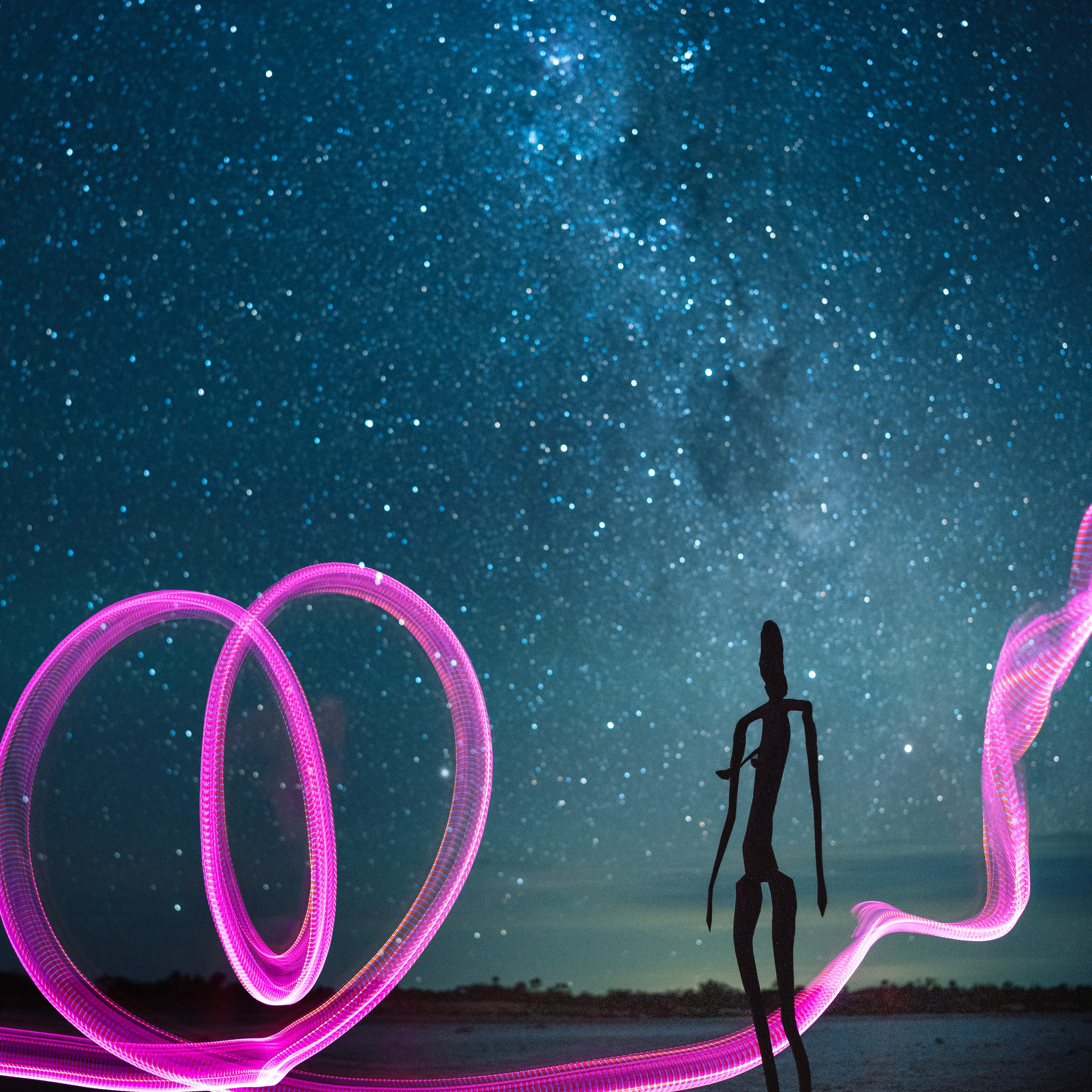 Painting with light at Lake Ballard