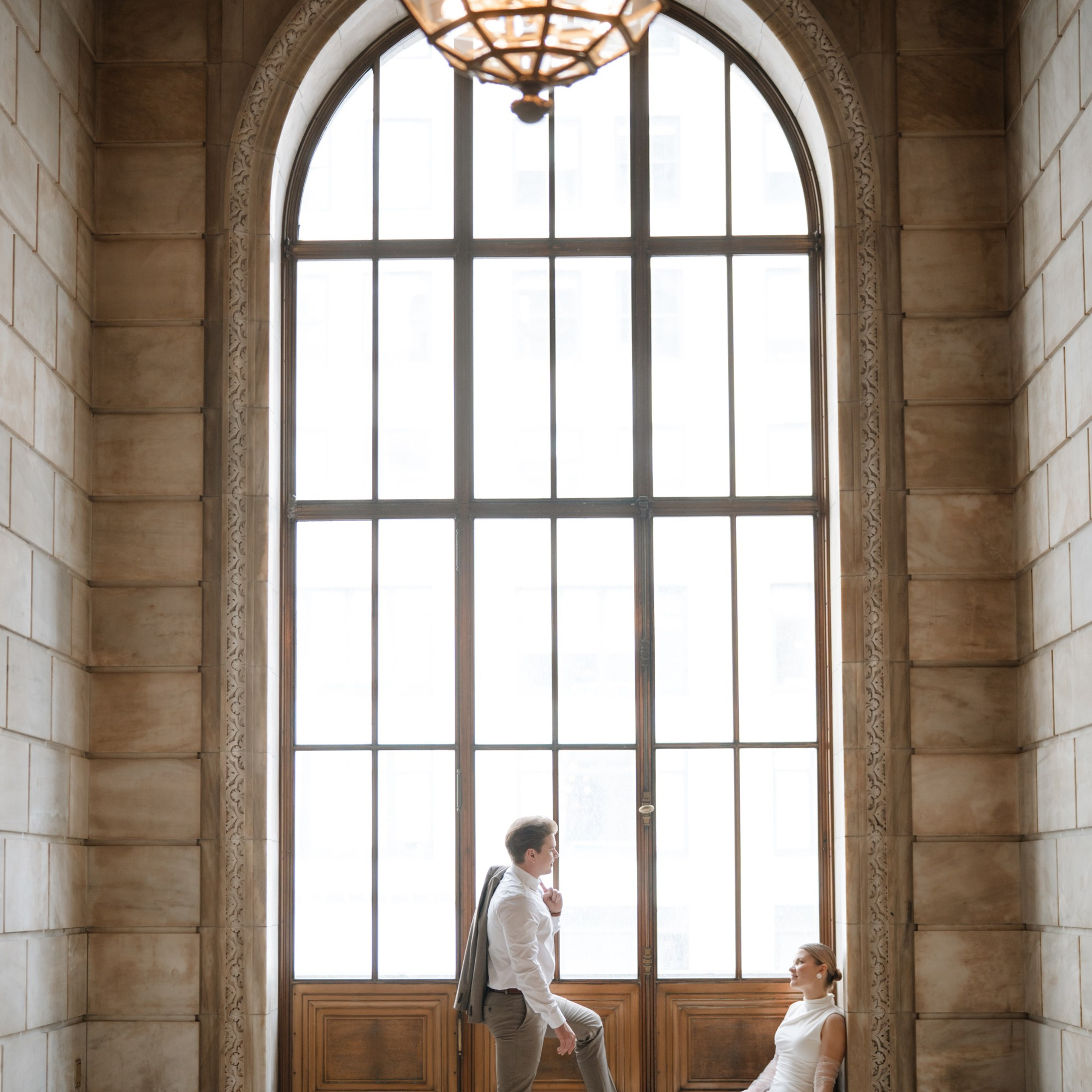 Wedding photo session at the Public Library NY