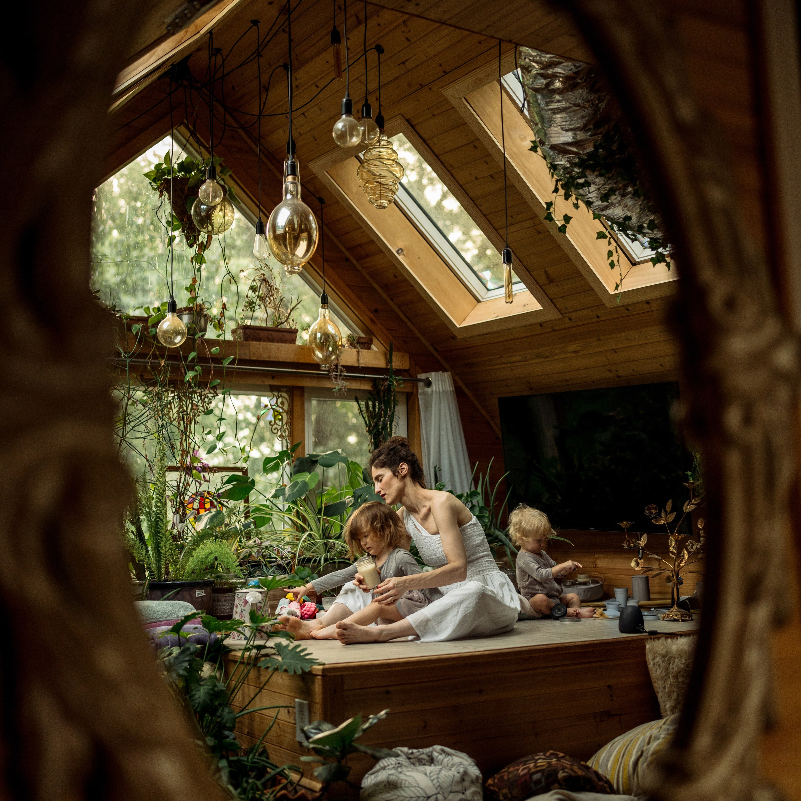 Avigail, Maya, Ben. At home