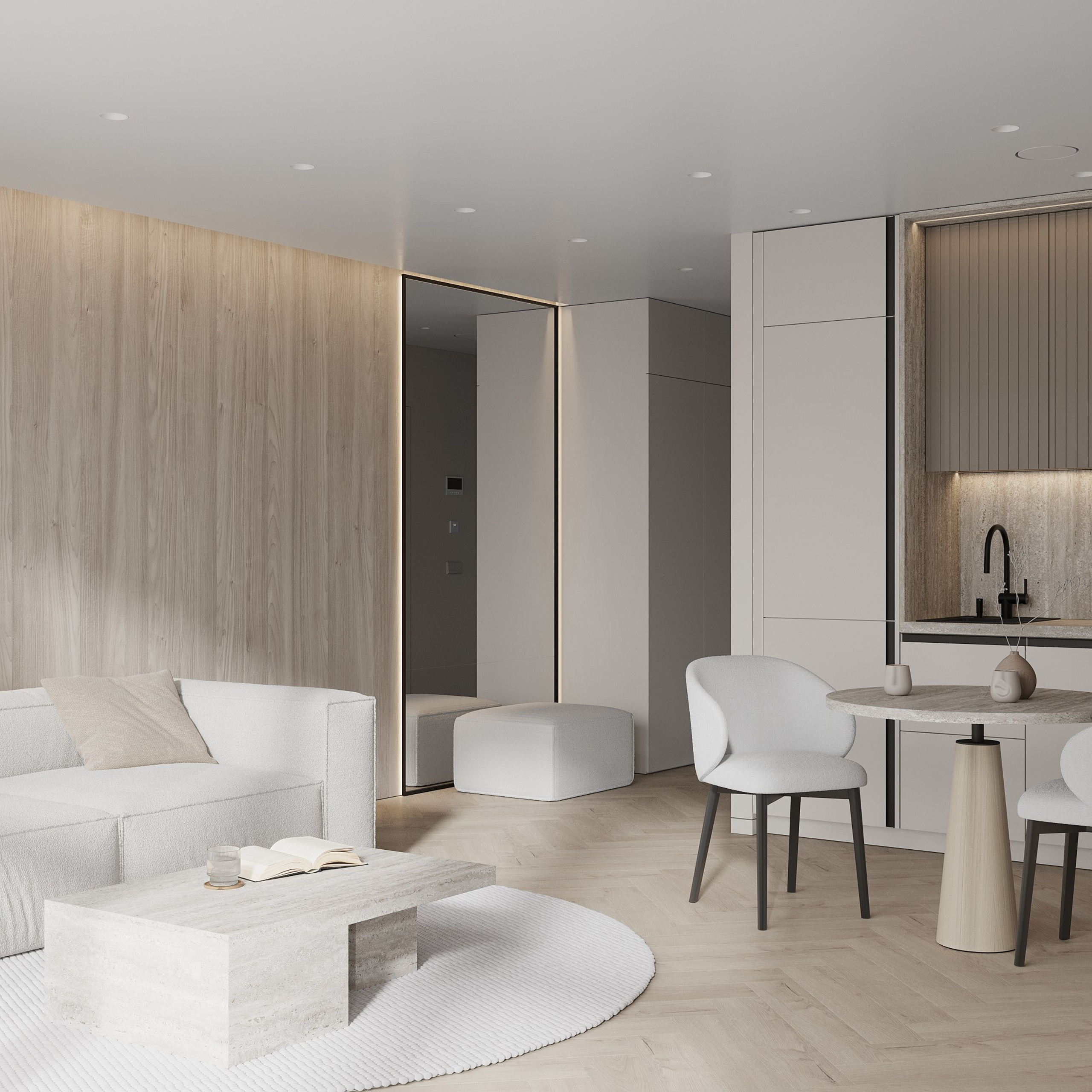 Story of Wood and Travertine