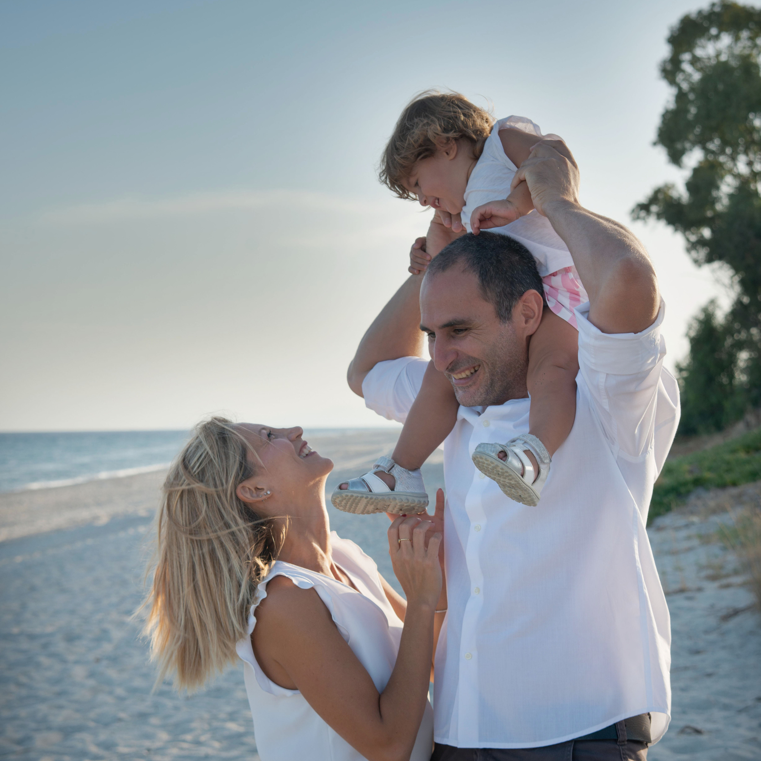 Family session on the beach in beautiful Calabria, Italy