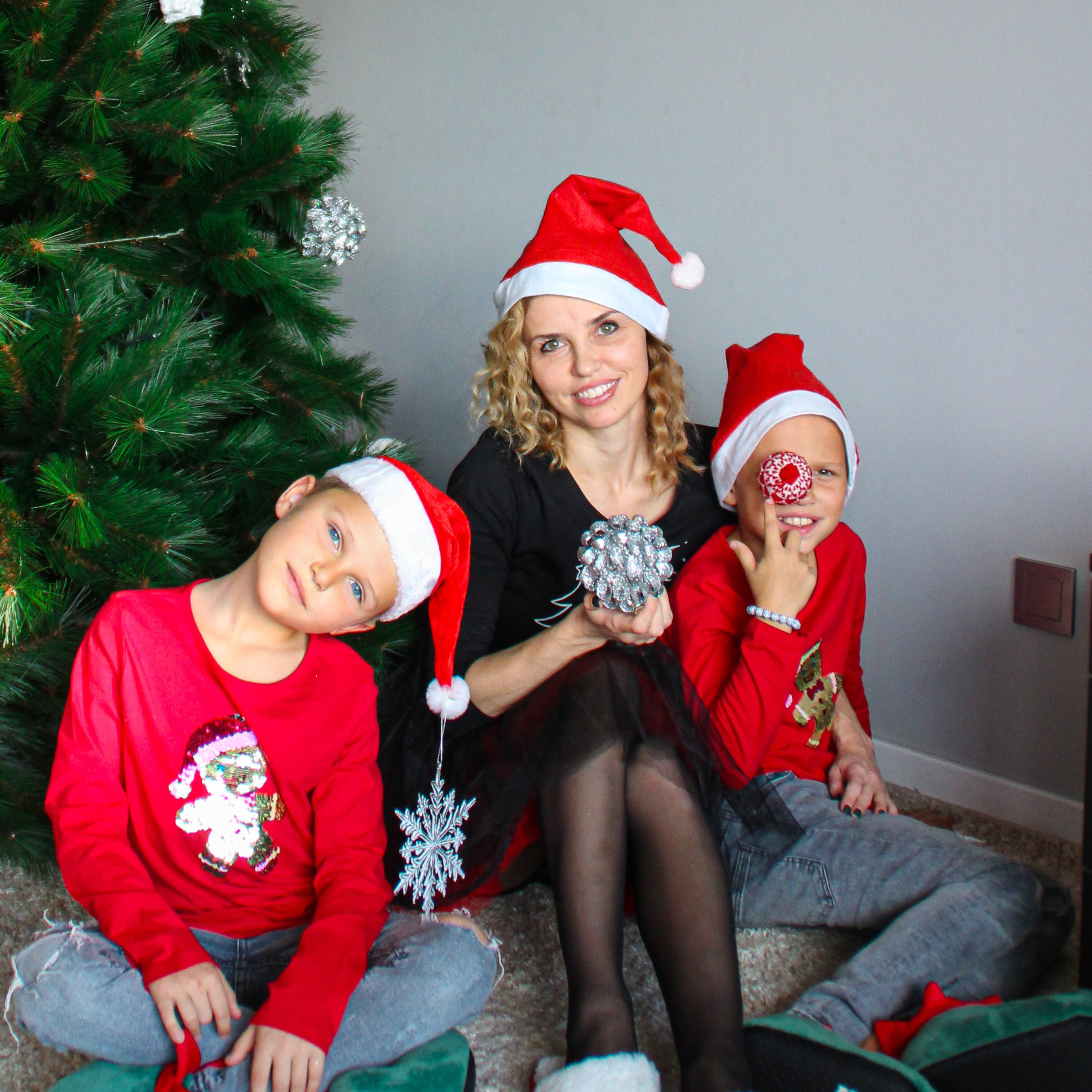 Navidad en casa. Irina con sus niños