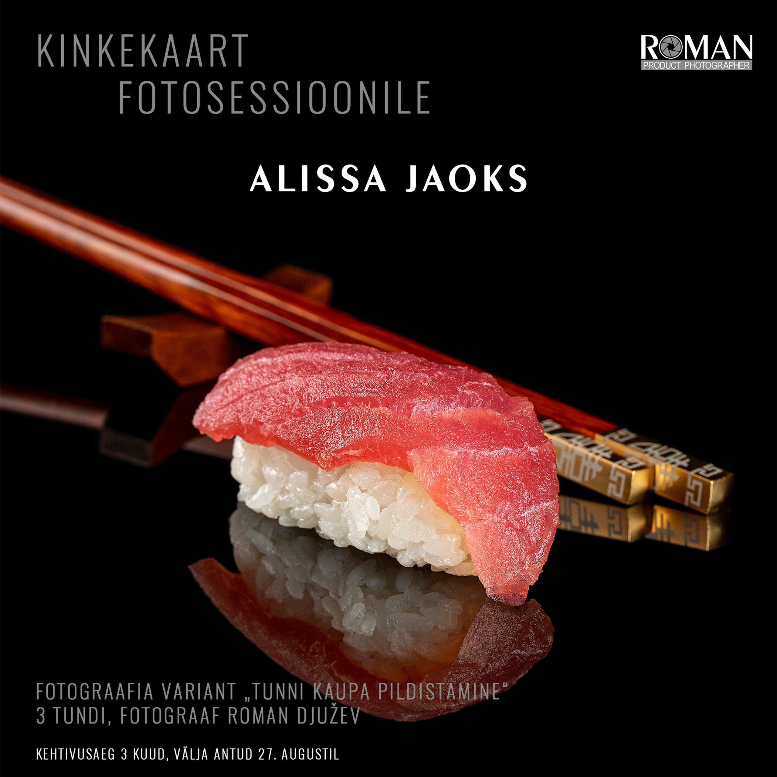 Kinkekaart „Tunni kaupa pildistamine“