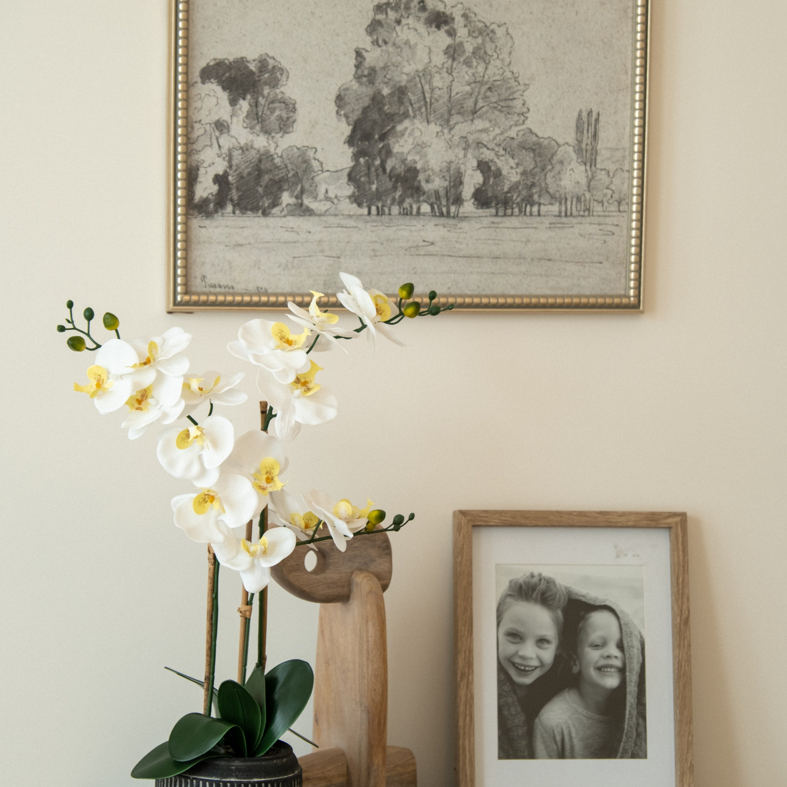 Interior design detail photography featuring styled decor and natural textures in Austin Texas