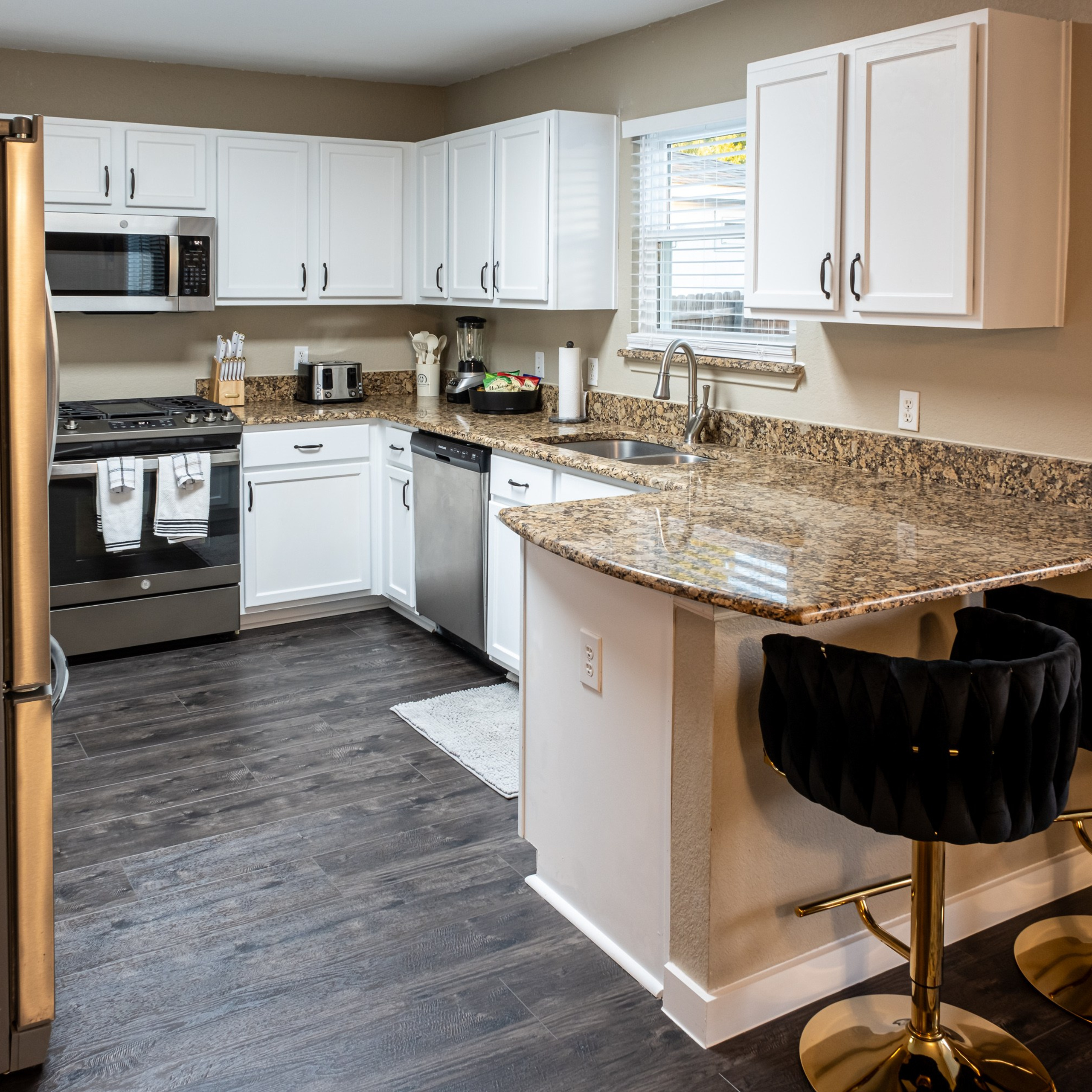 Bright open concept kitchen interior Austin interior photography