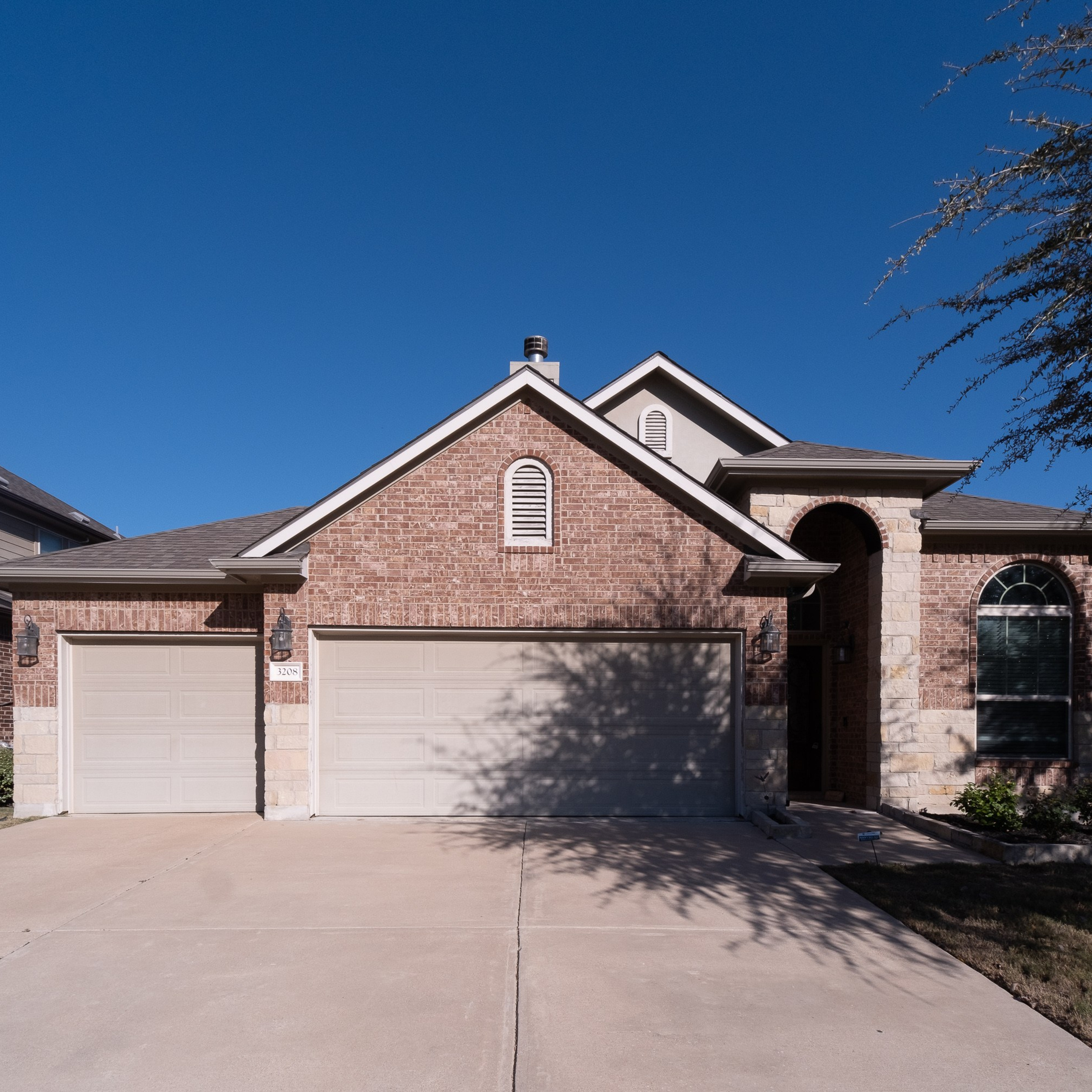 Modern residential home exterior real estate photo  Austin Texas