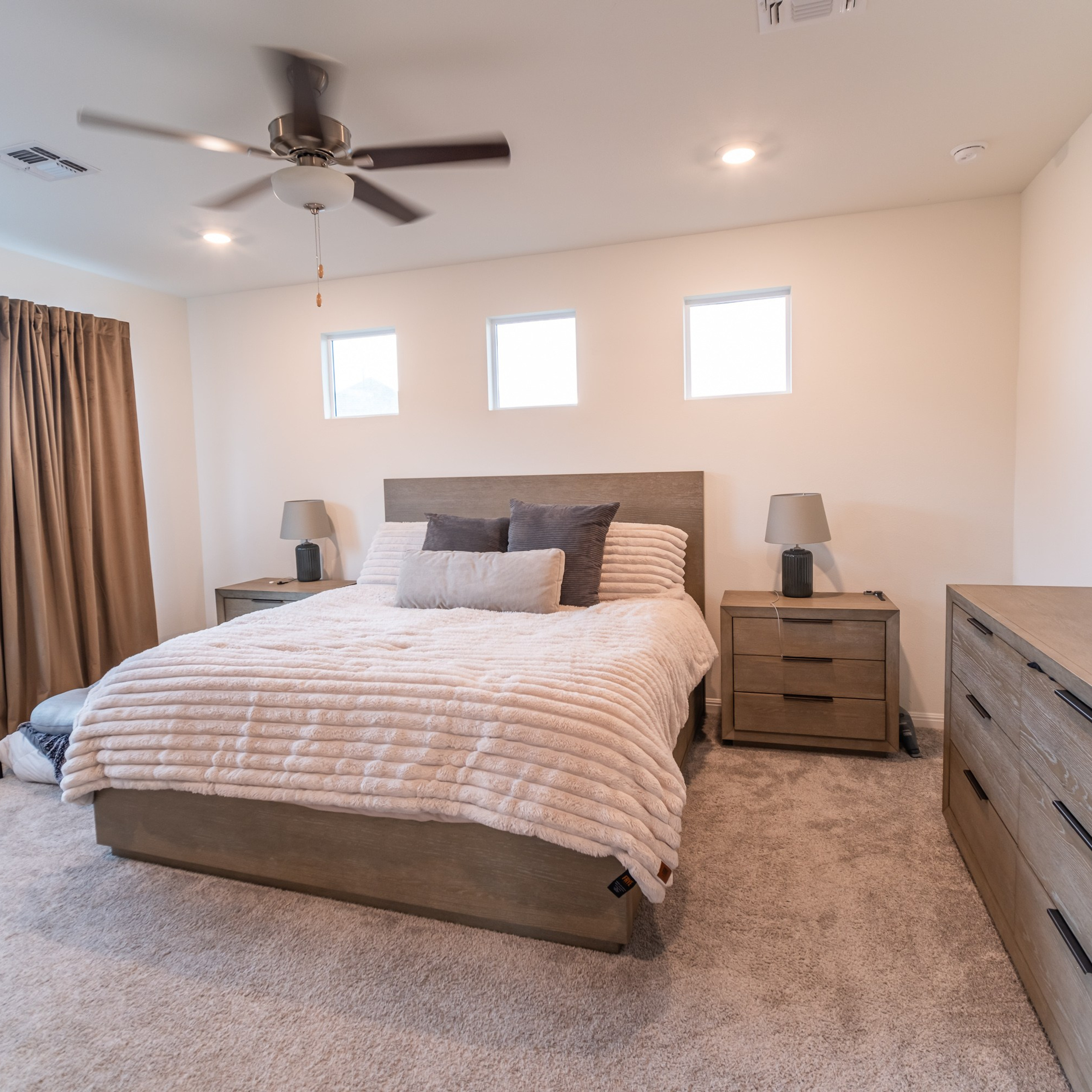 Modern bedroom interior photography by Austin Texas interior photographer