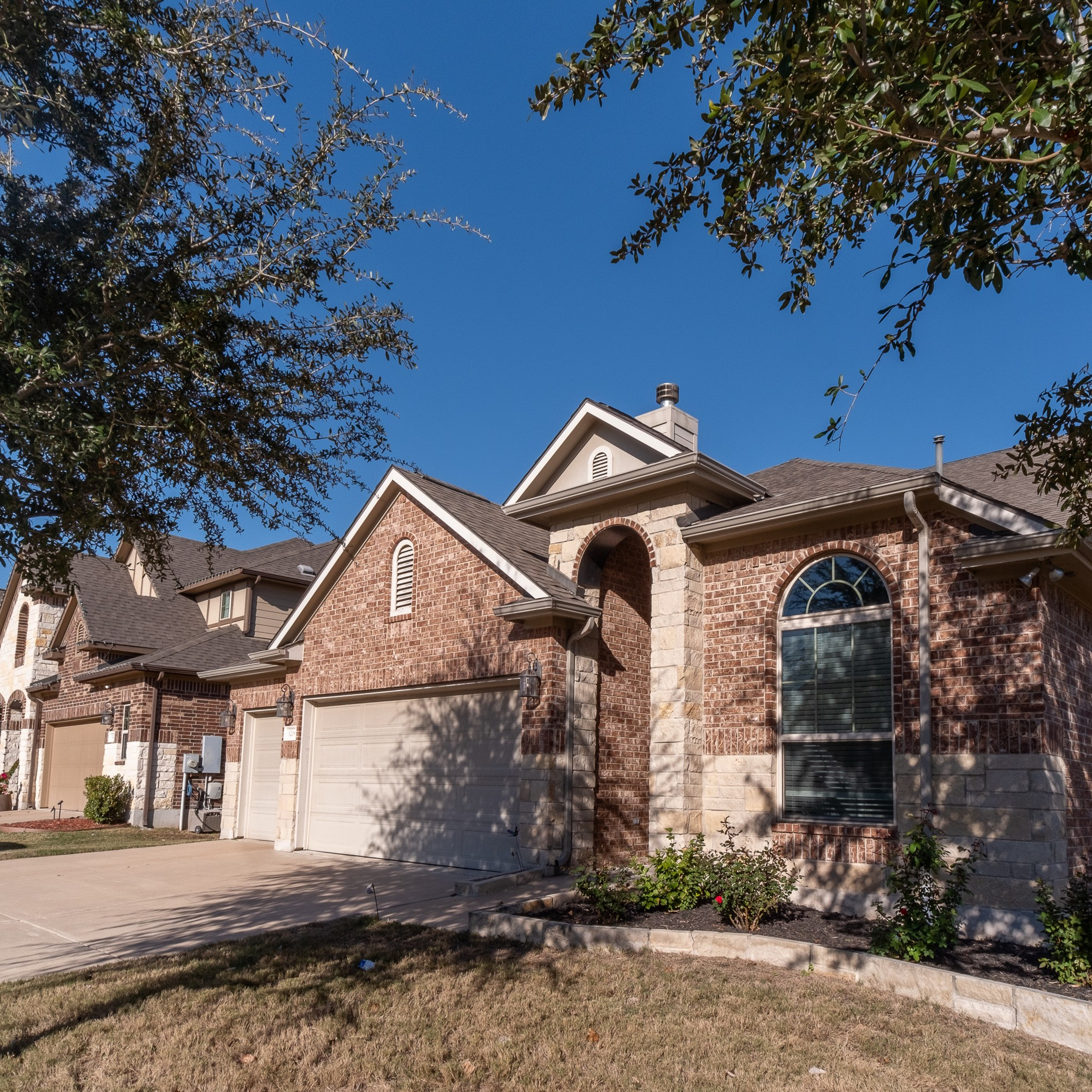 Modern residential home exterior real estate photo  Austin Texas