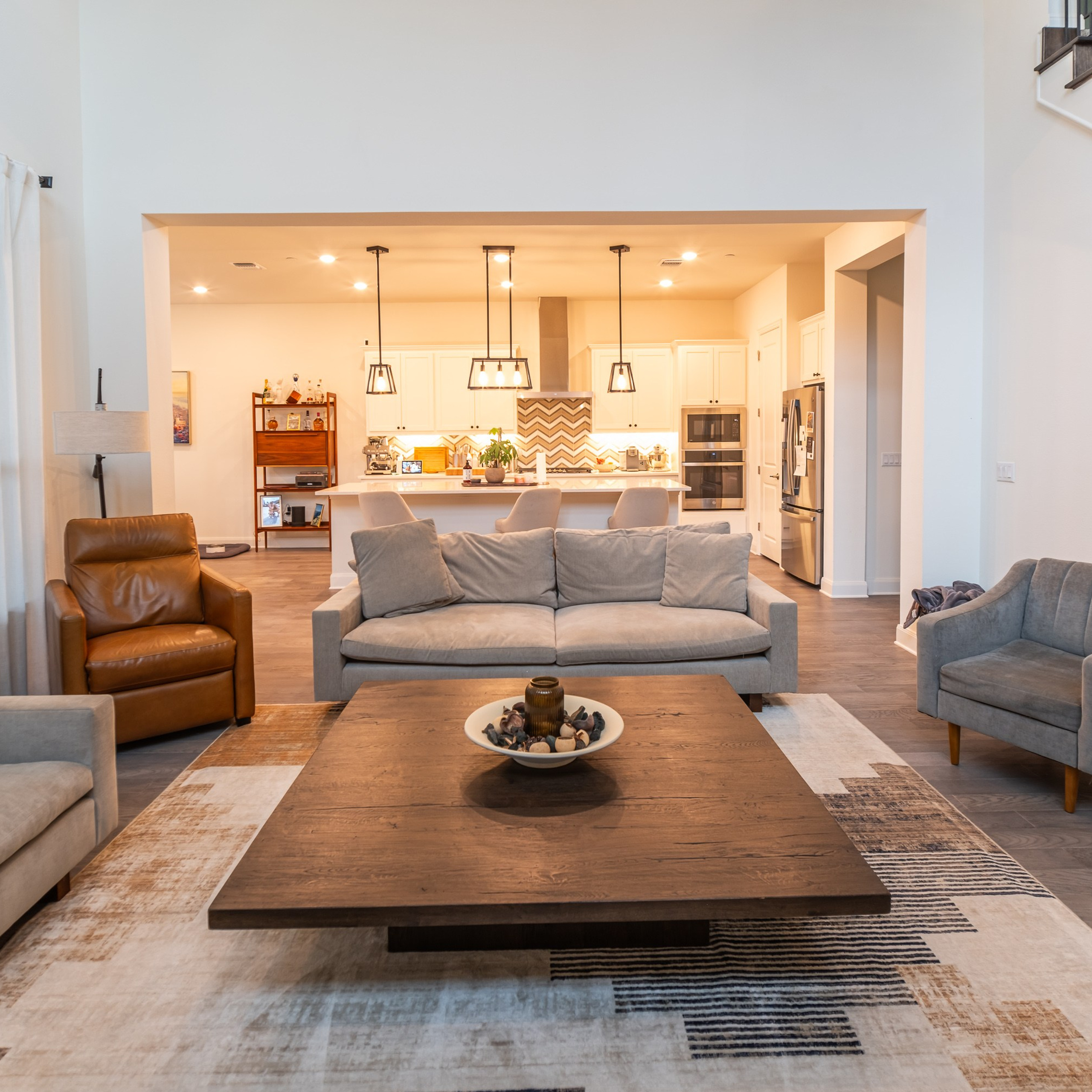 Luxury living room interior design photographed by Austin interior photographer