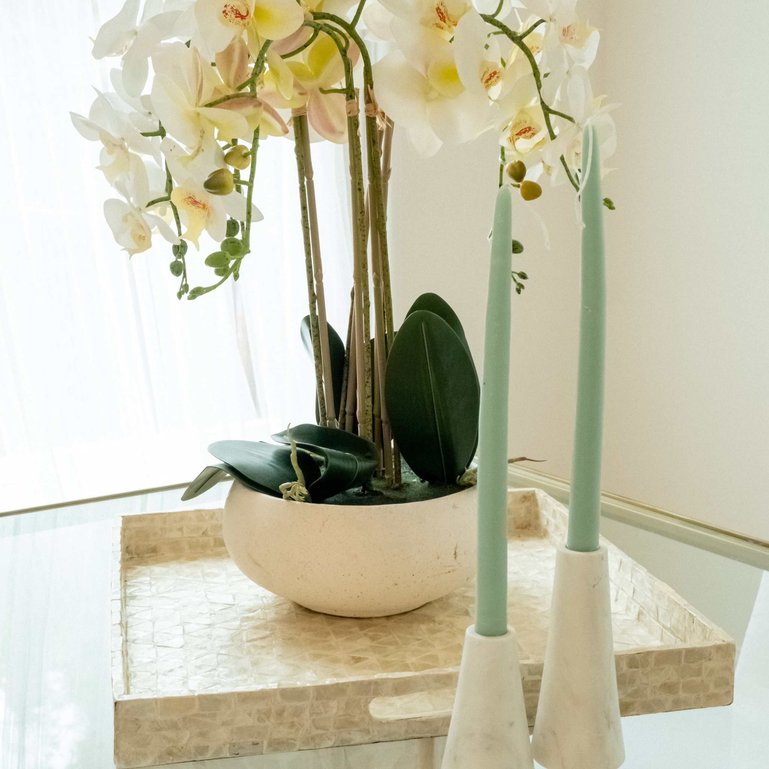Interior design detail photography featuring styled decor and natural textures in Austin Texas