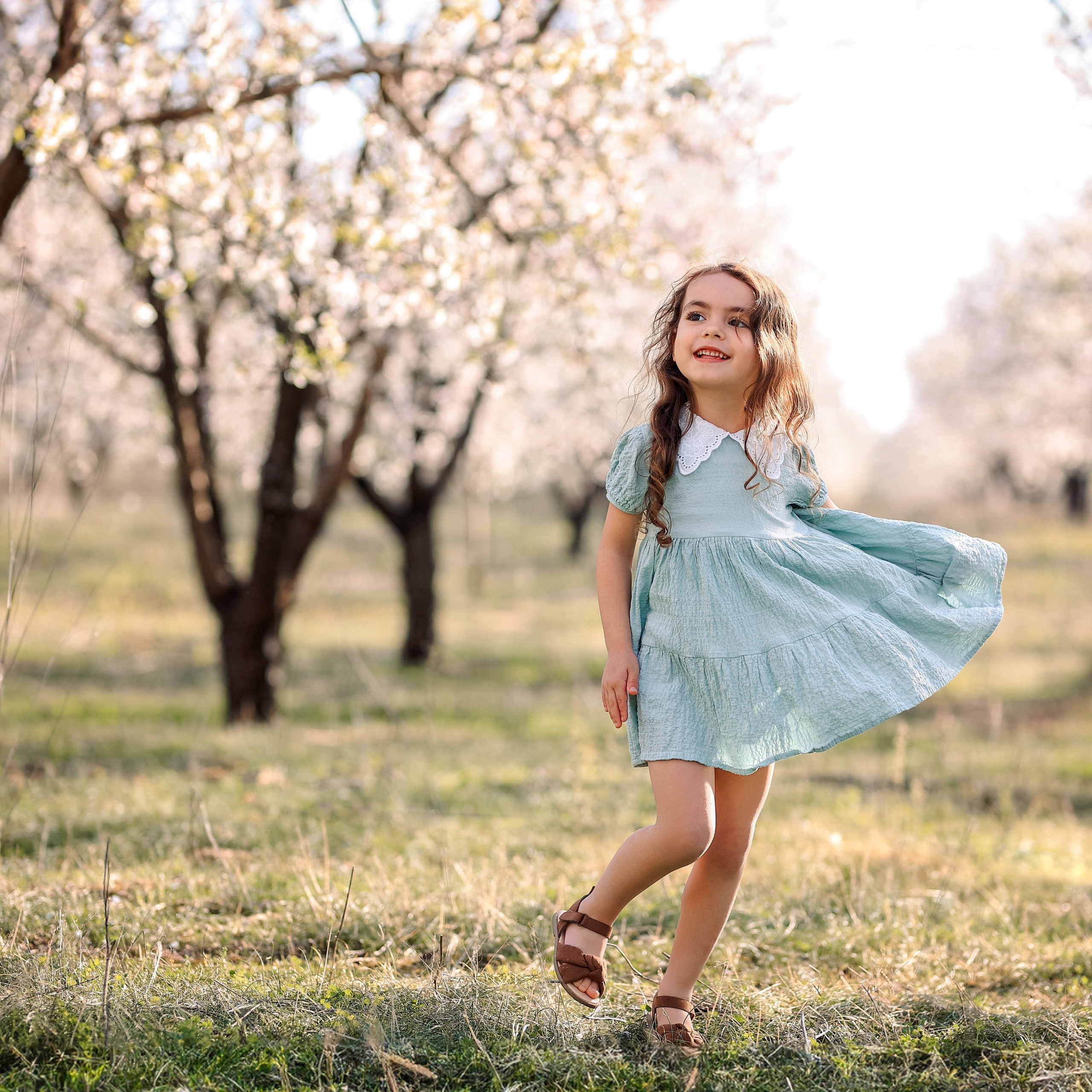 Photoshooting in almond garden