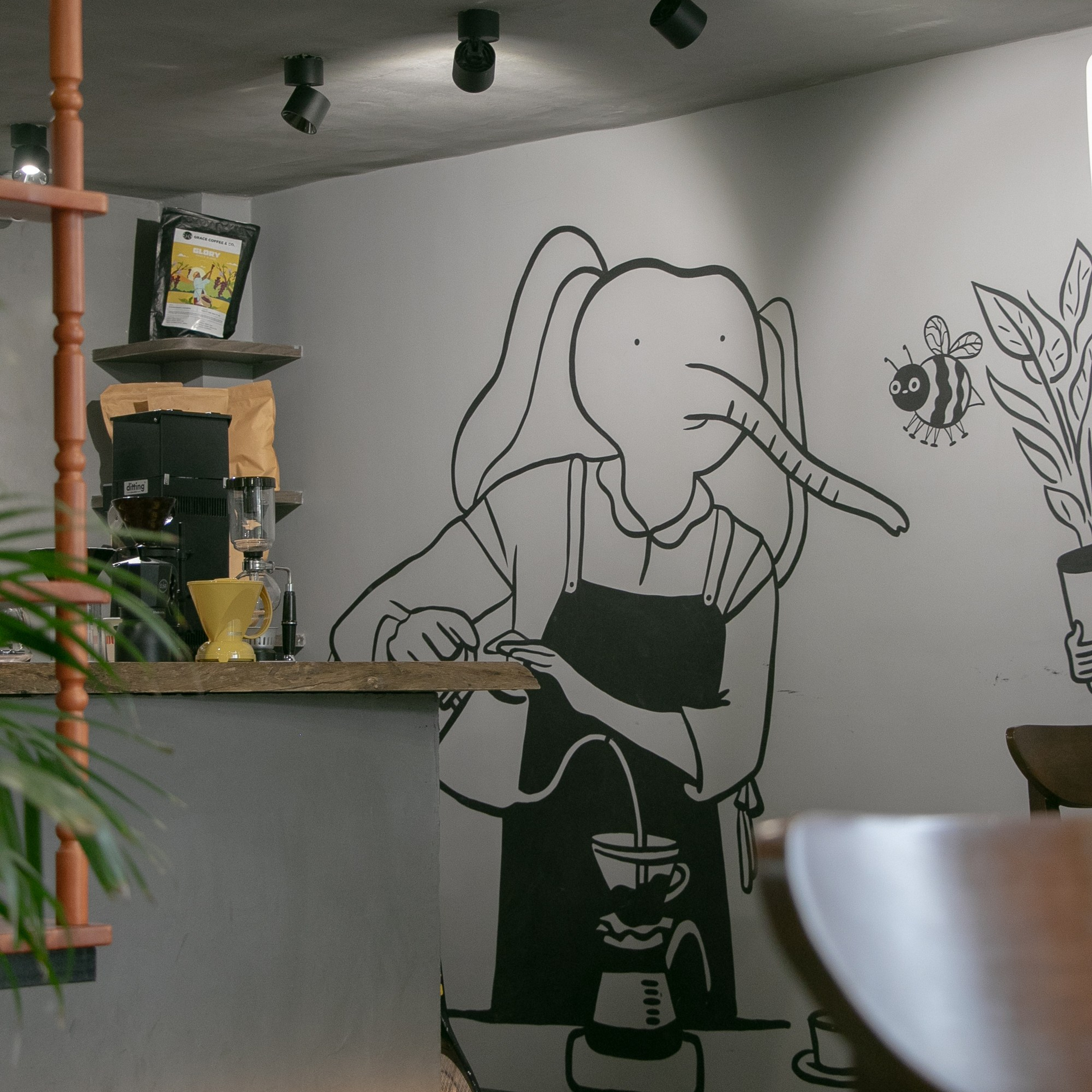 Nook Cafe Wall Mural Design