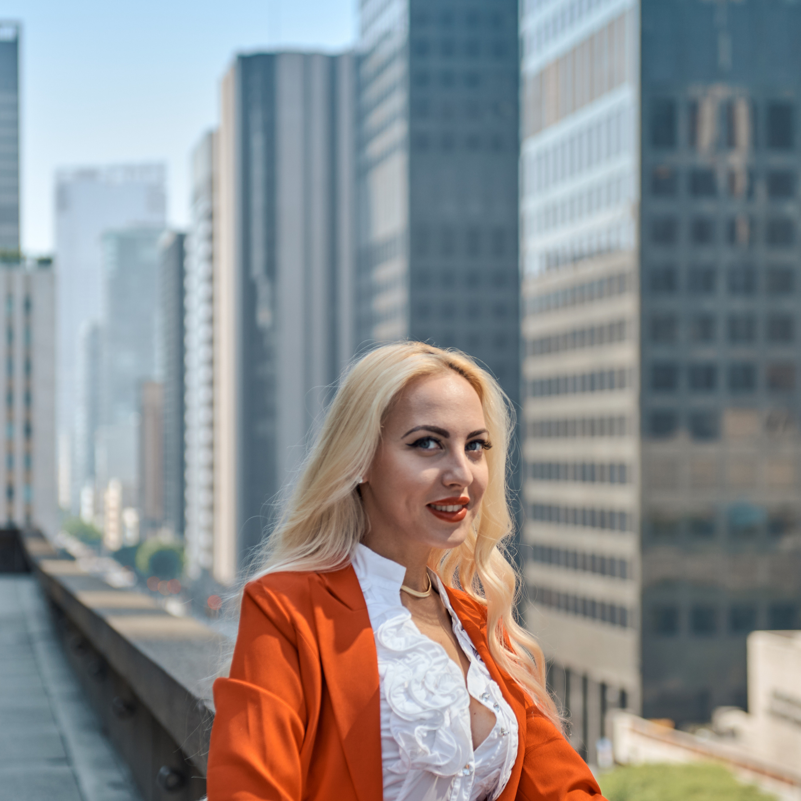 Headshot for model Christina, shot in Downtown Los Angeles