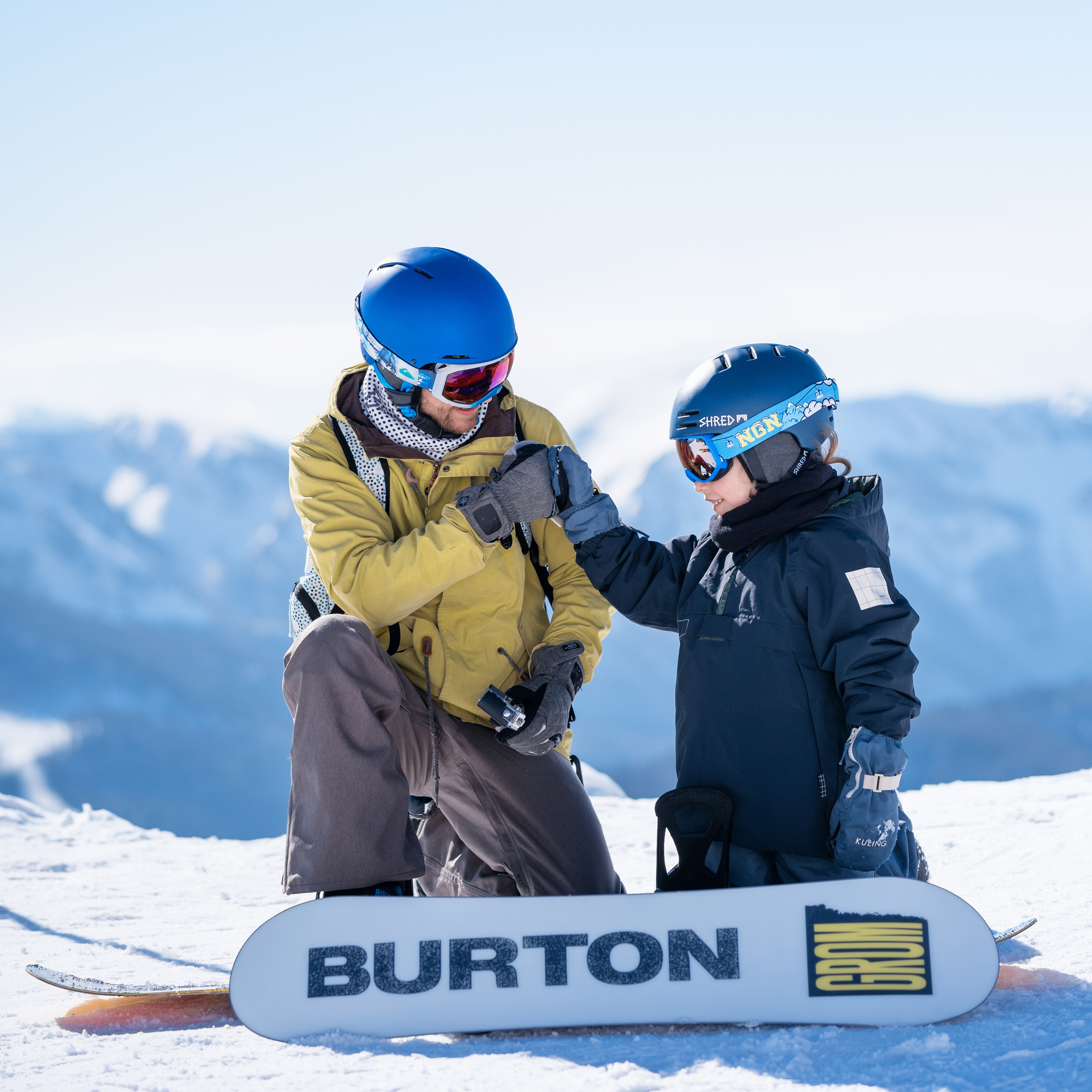 Фотосессия семьи сноубордистов