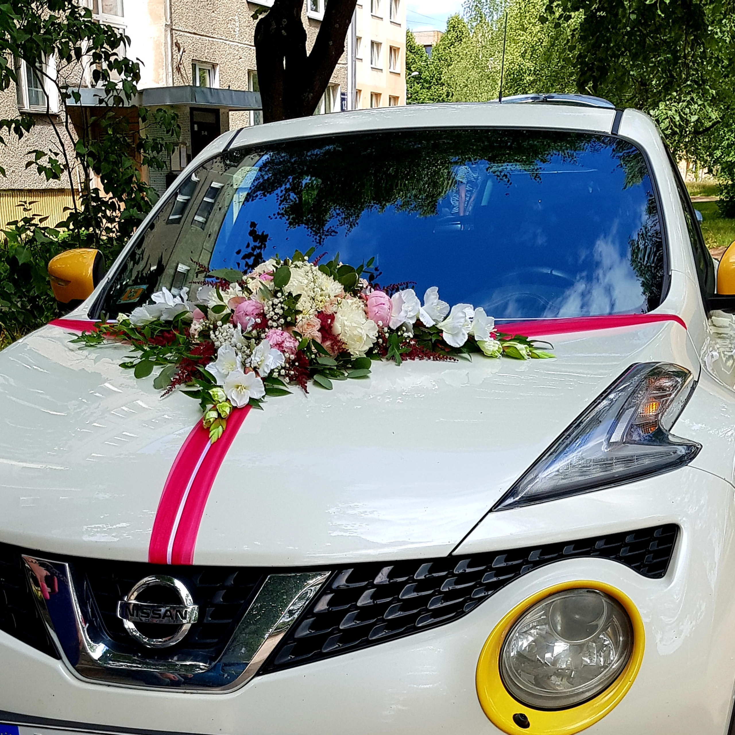 Оформление свадебной машины Оформление свадебного авто Декор на машину Композиция на машину Mašīna dekorsKāzu auto