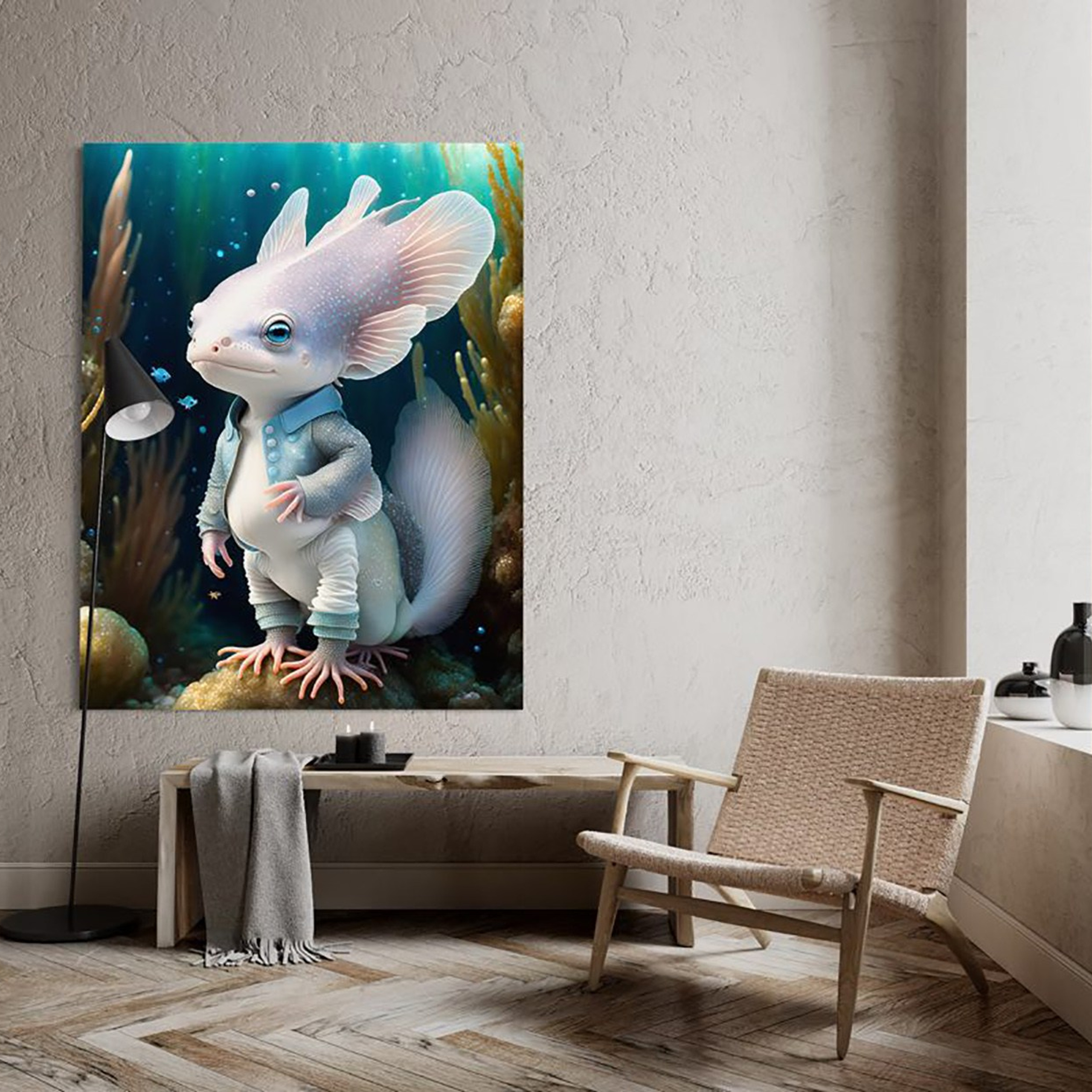 “Baby Axolotl” TIFF/Digital art print file