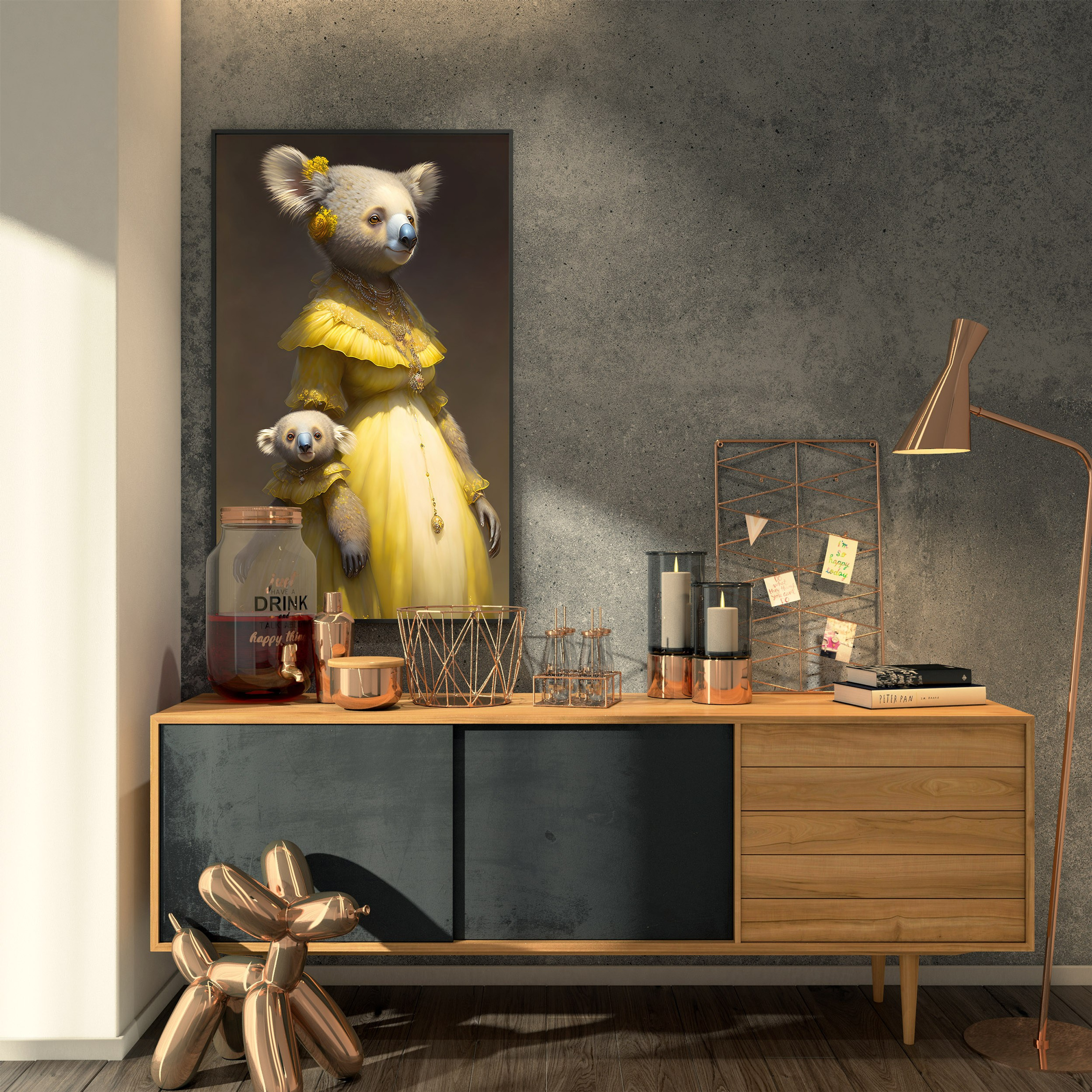 “Koala with daughter” digital art for interior