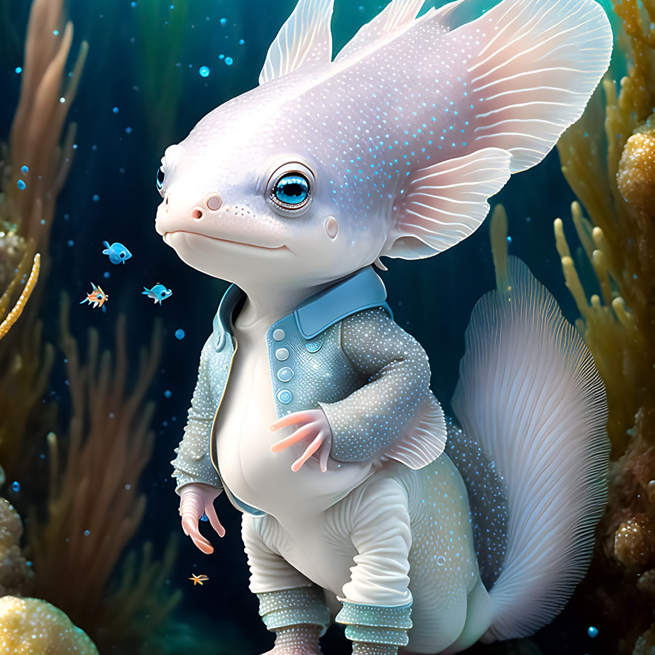 “Baby Axolotl” TIFF/Digital art print file