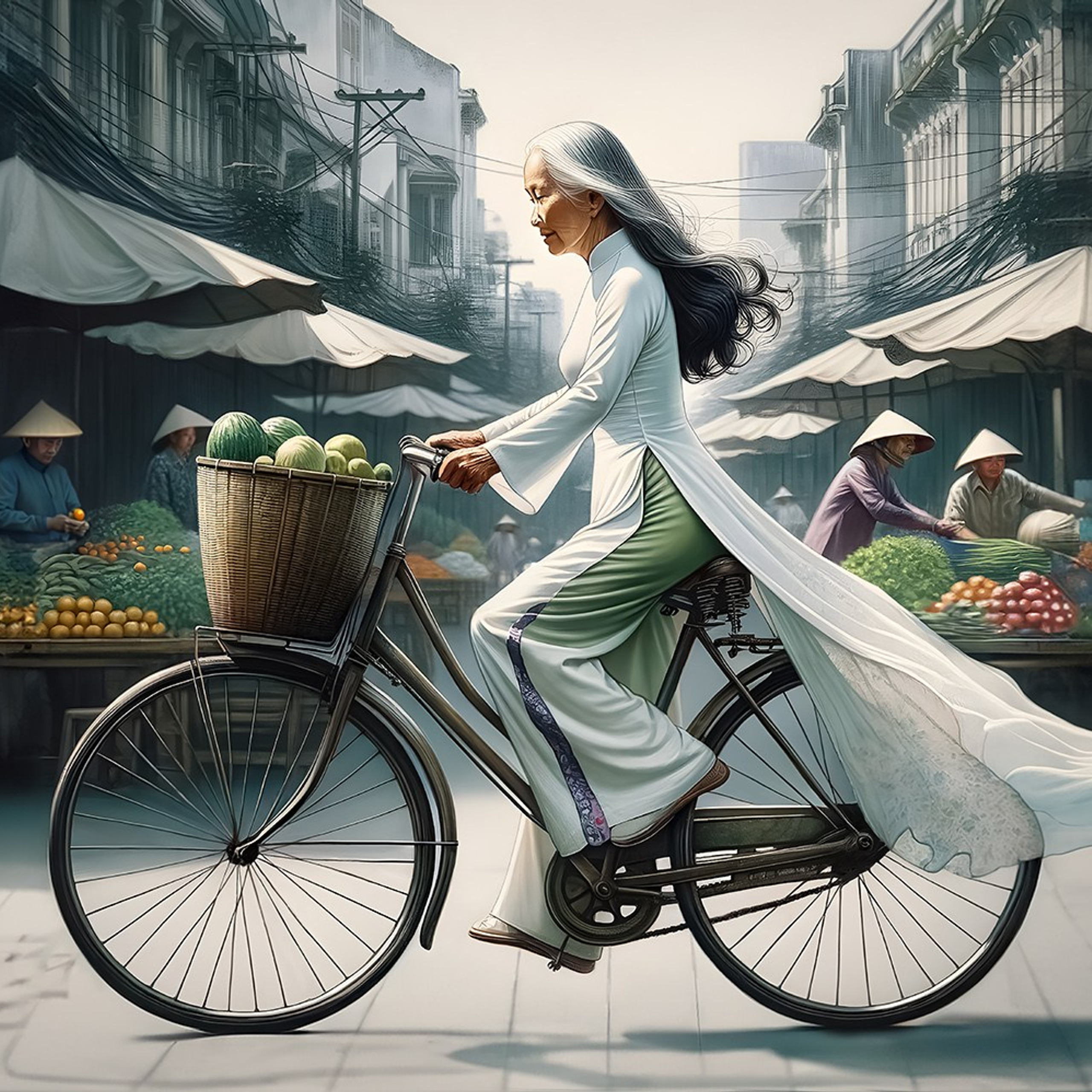 “On Sunday” Digital art — asian style/ TIFF. AI Photo Retoucher and Image Restorer Zhanna Ognivo