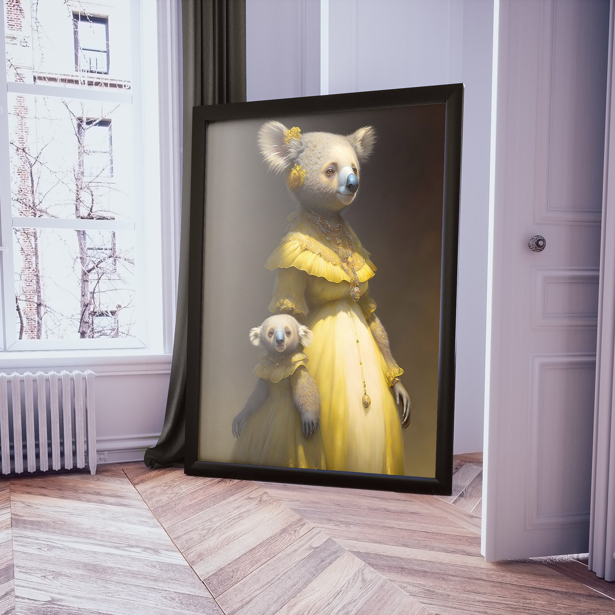 “Koala with daughter” digital art for interior