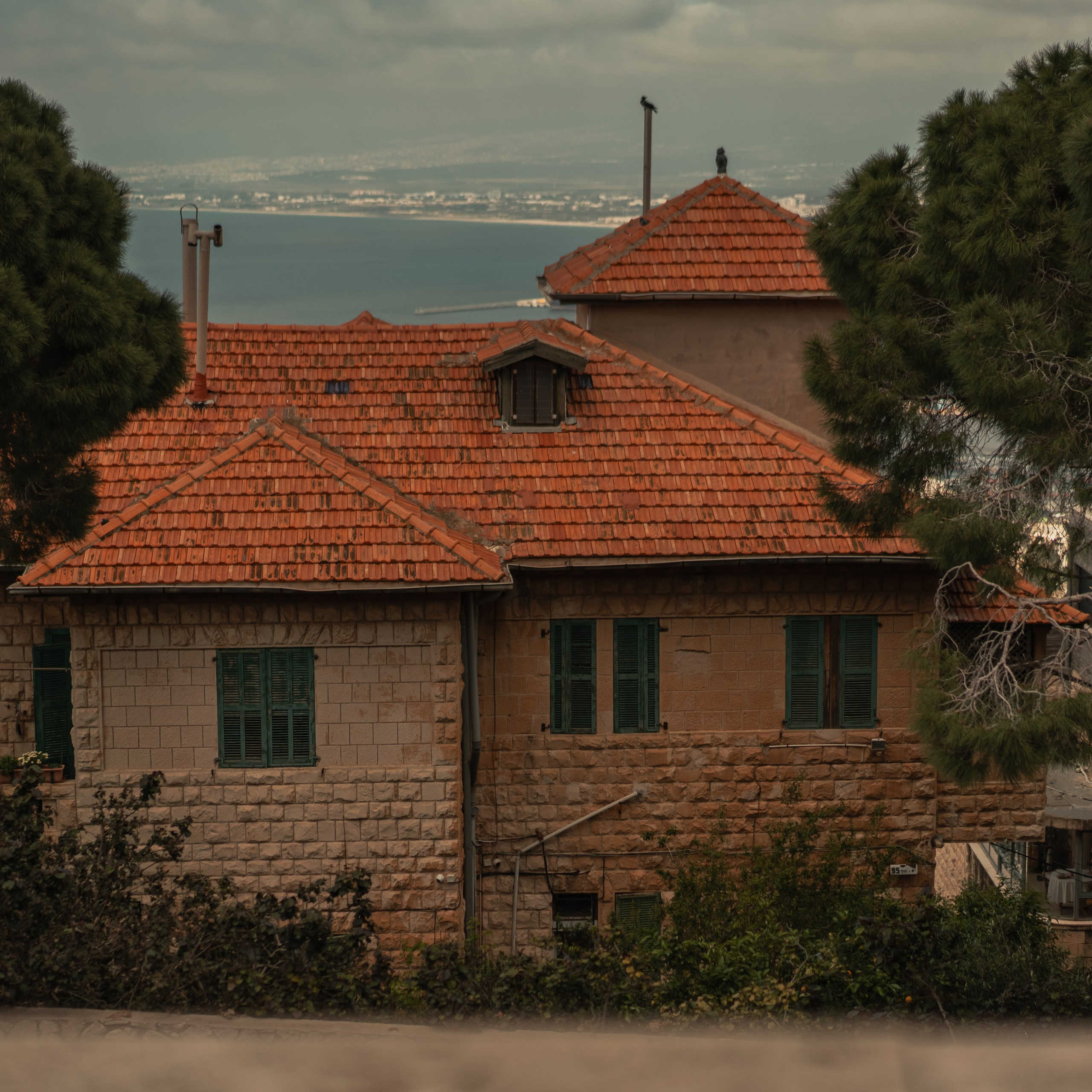 תצפית פרומנד לואי בחיפה: צילום עם נוף עירוני